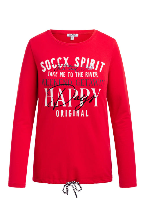 Sweatshirt mit Artwork und Kordelzug im Saum red heaven