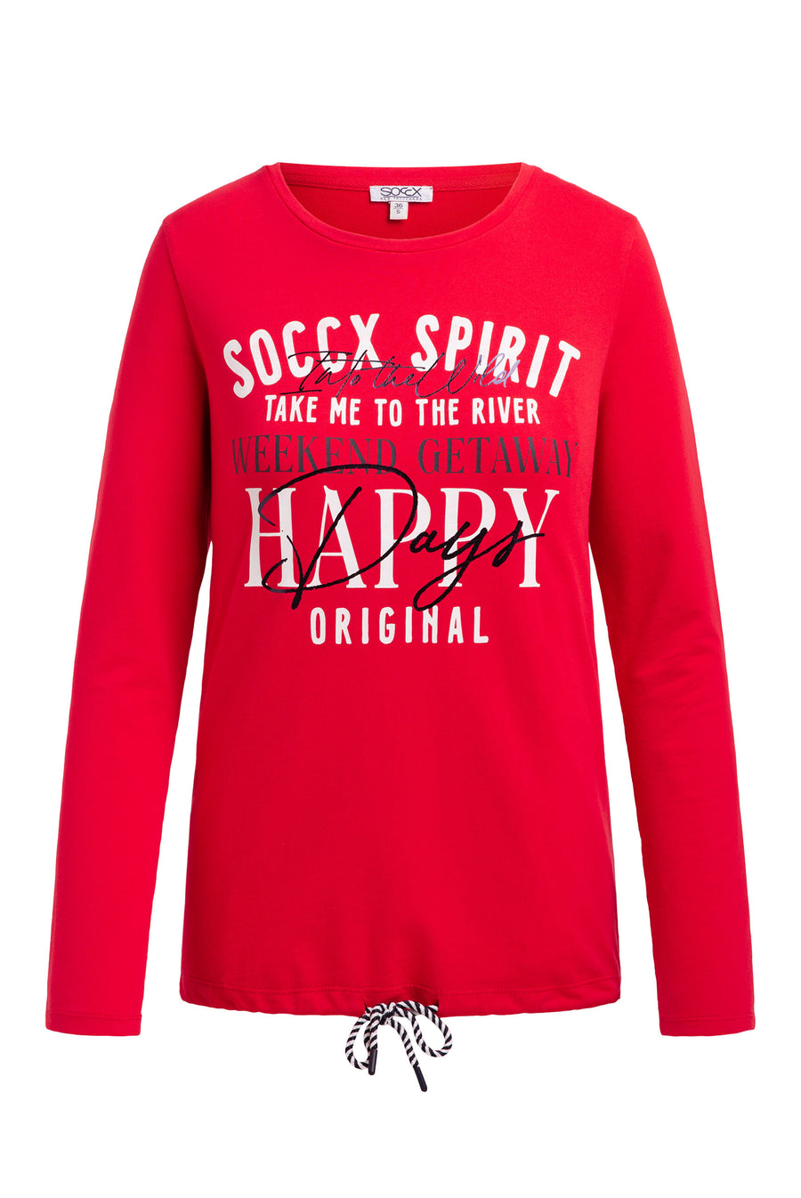 Sweatshirt z grafiką i sznurkiem w dole