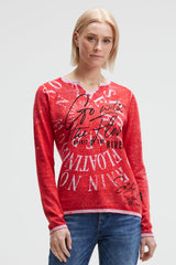 Pullover mit Inside Print und Acid-Effekten