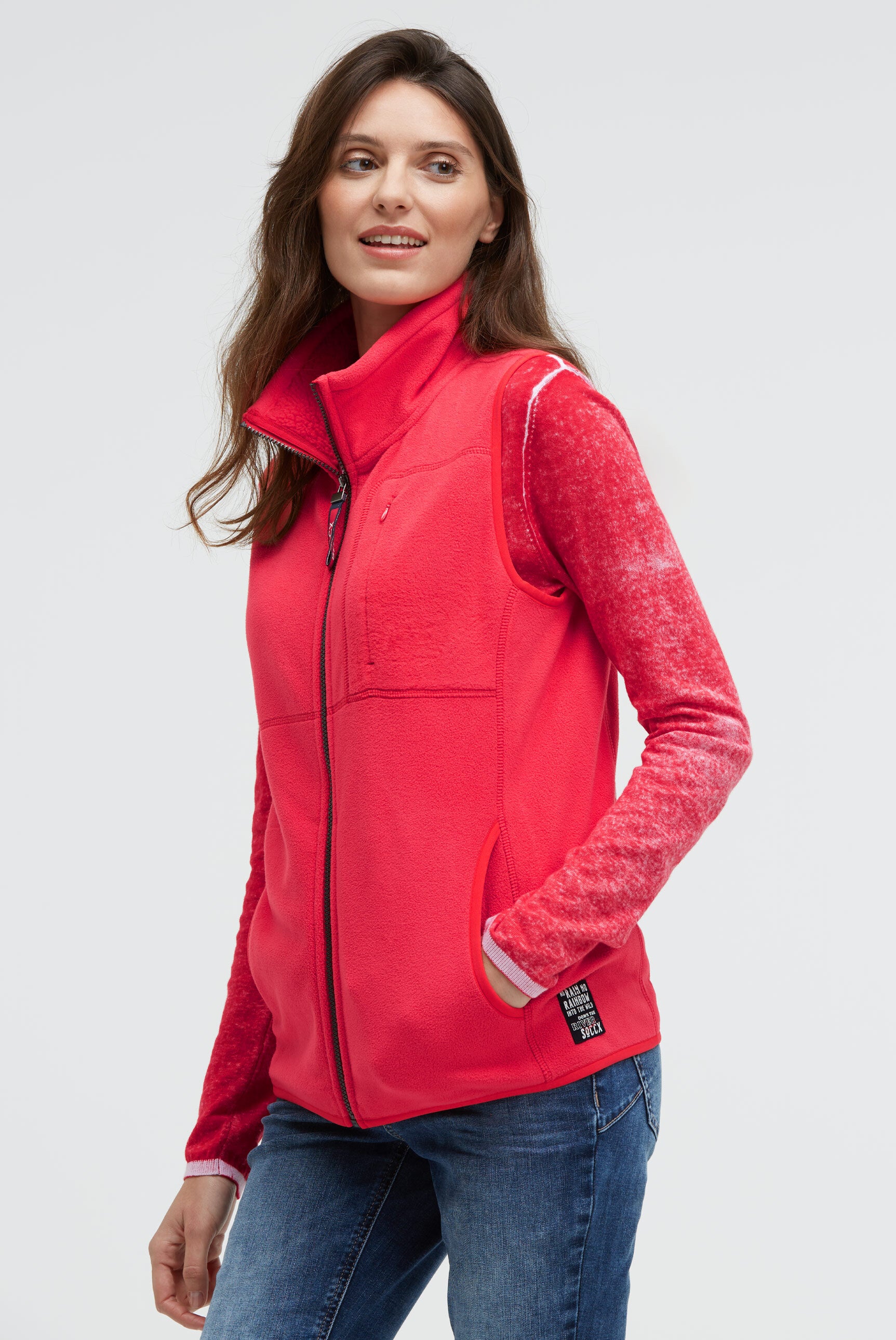 Kamizelka polarowa z grafiką na plecach - 3