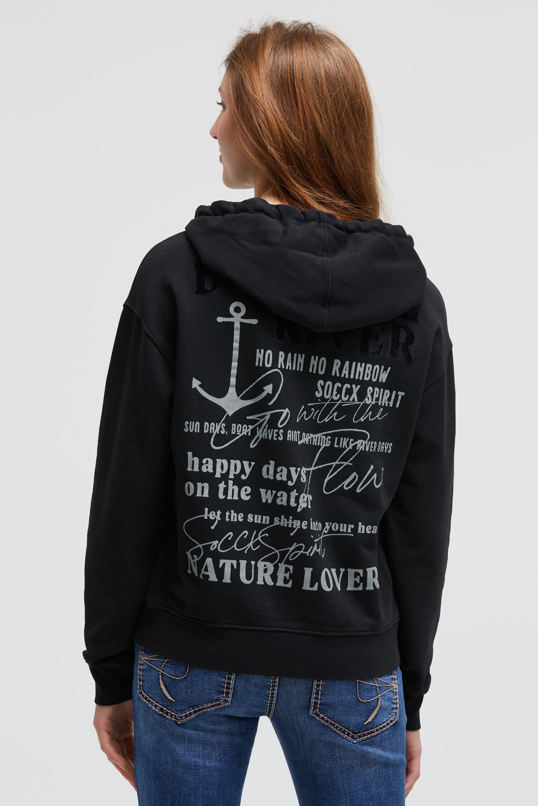 Hoodie z dekoracyjną grafiką na plecach - 2