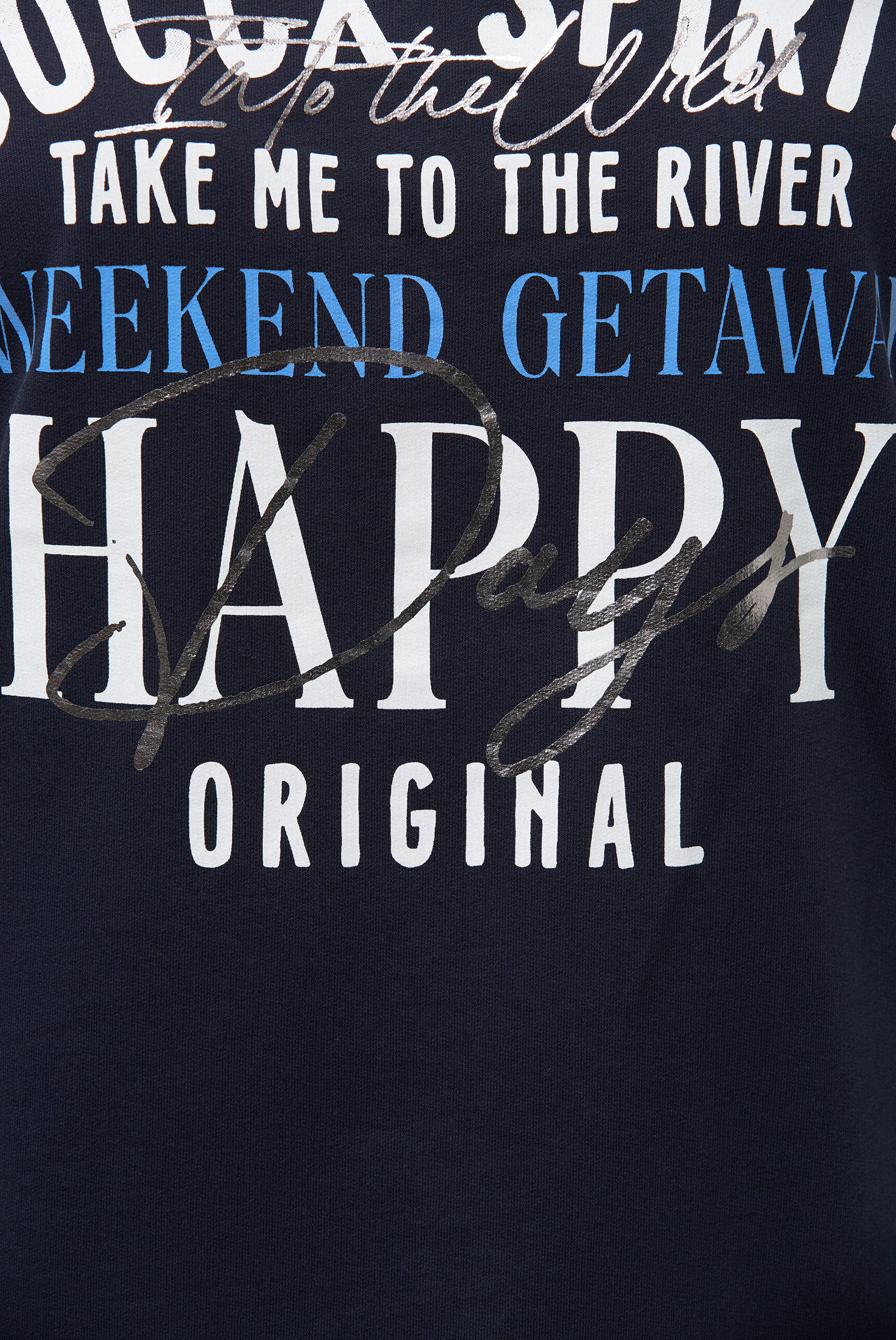Sweatshirt z grafiką i sznurkiem w dole