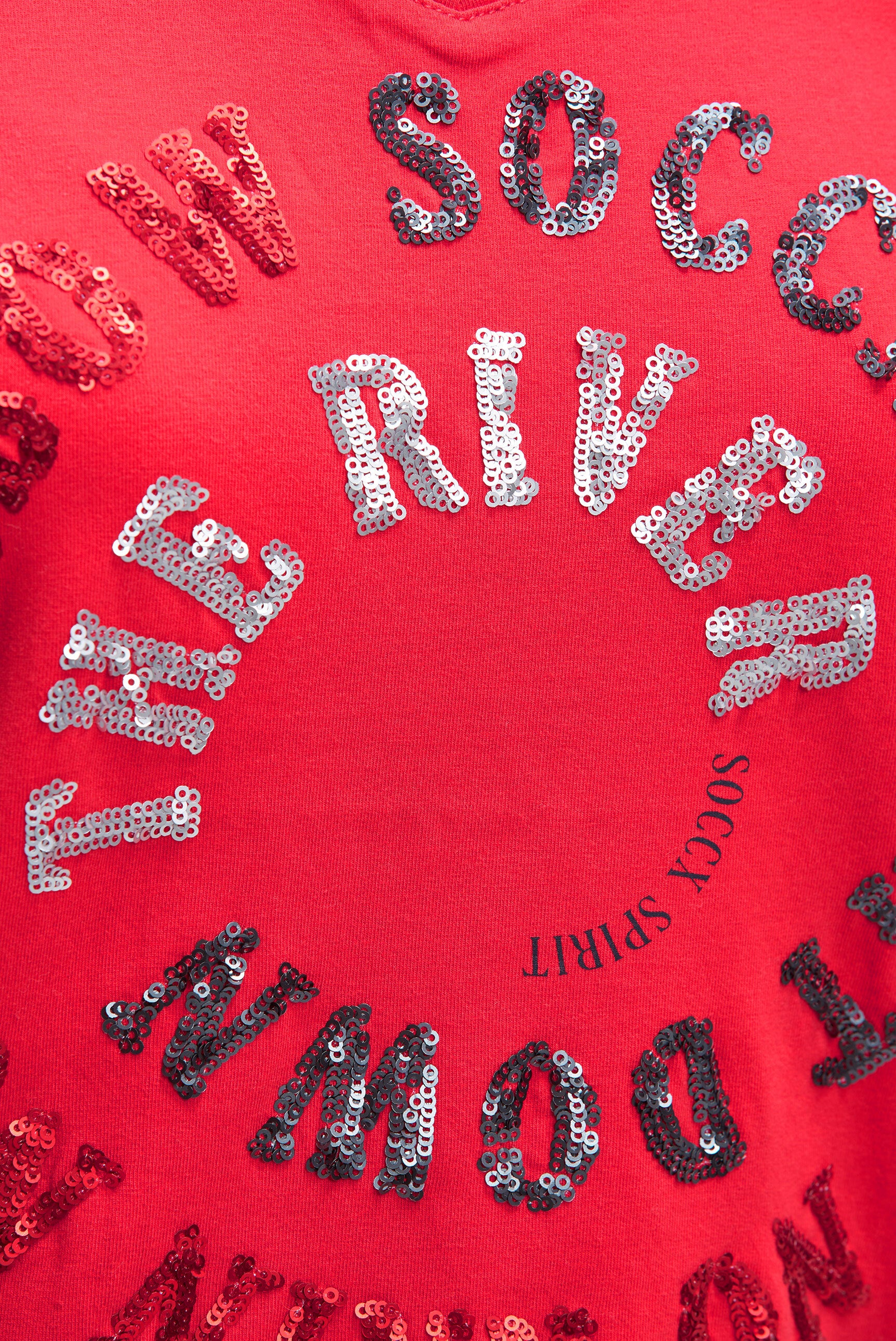 T-shirt z nadrukiem i detalami z cekinów - 6