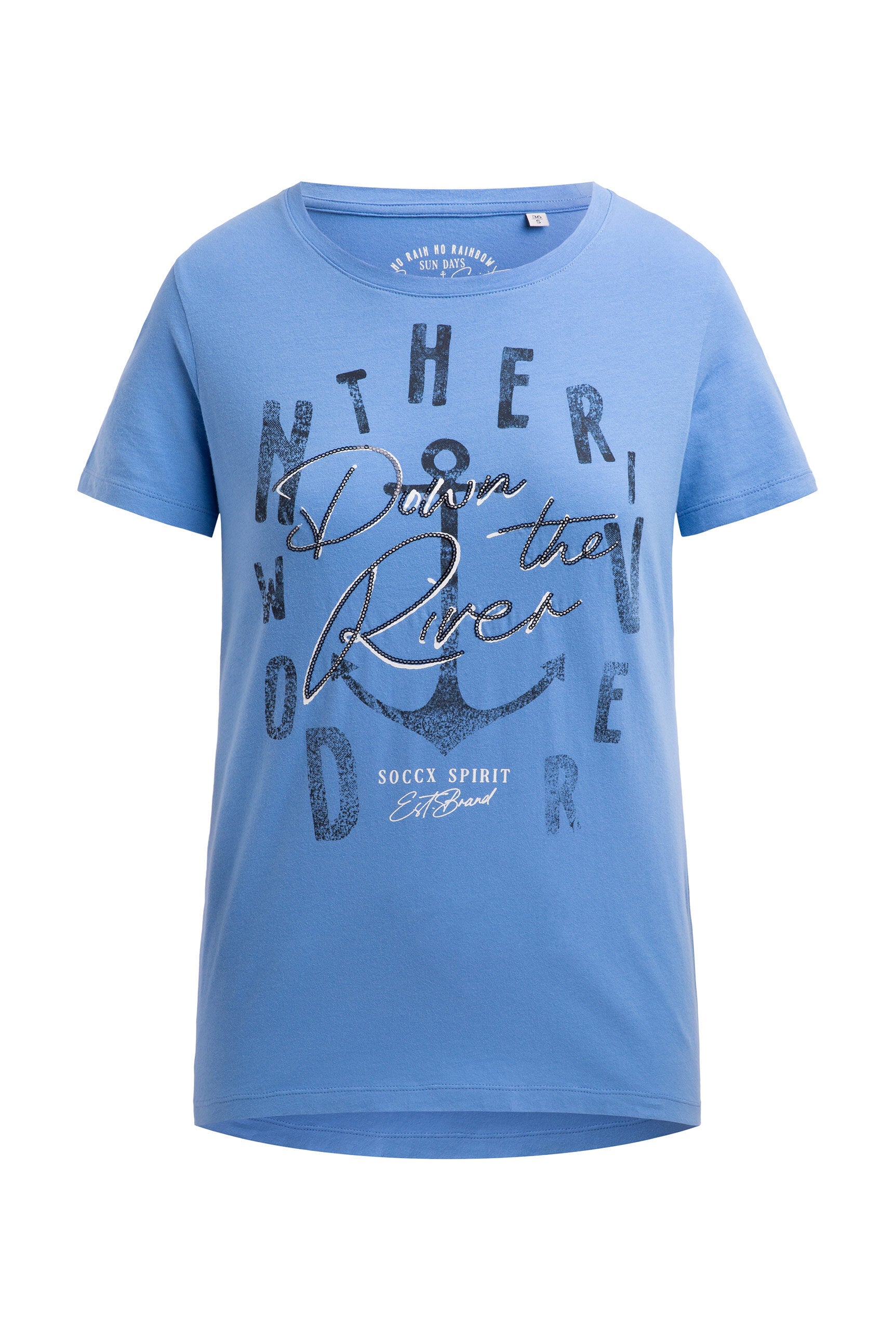 T-shirt z nadrukiem i detalami z cekinów