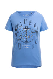 T-shirt z nadrukiem i detalami z cekinów