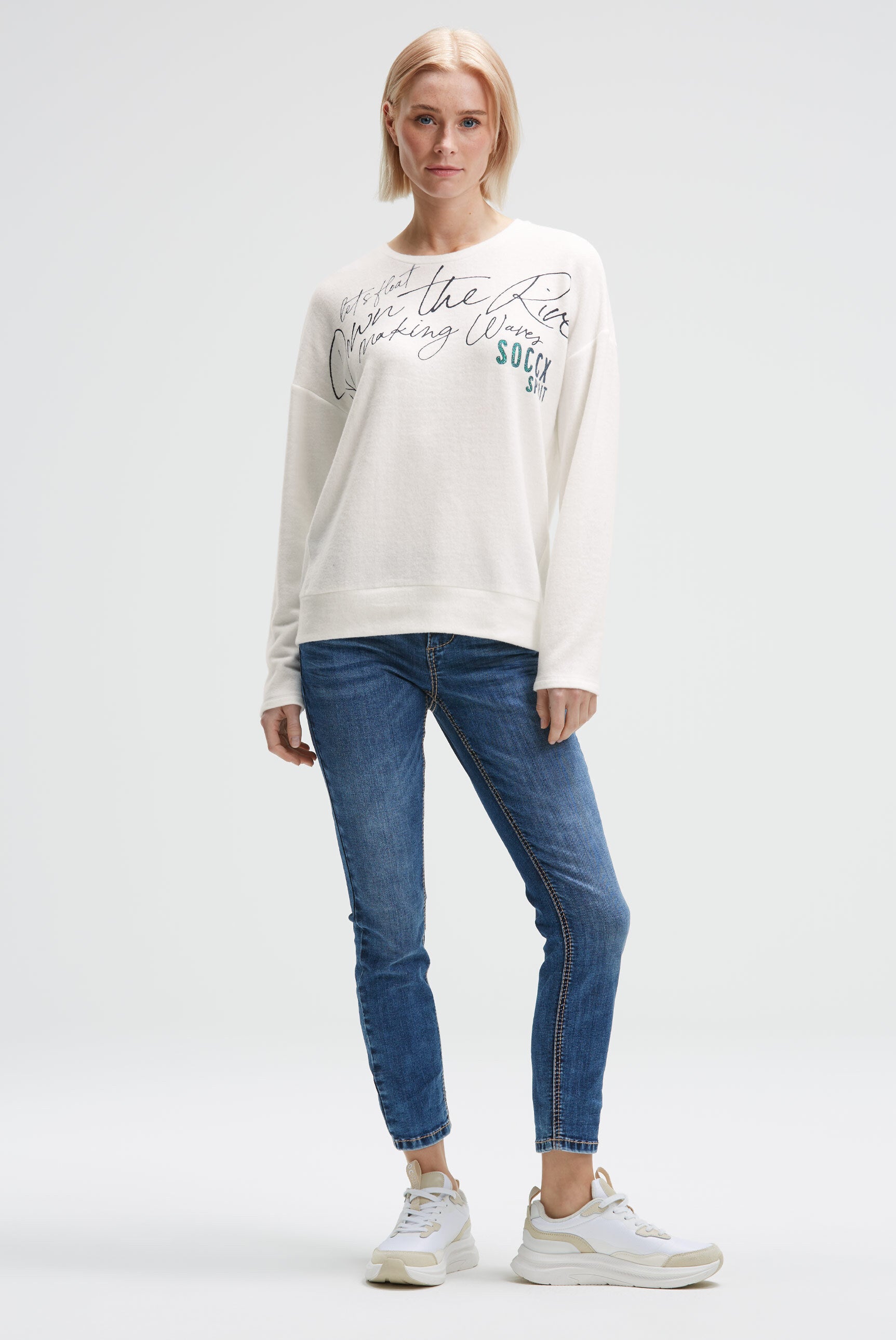 Flauschpullover mit Wording Print
