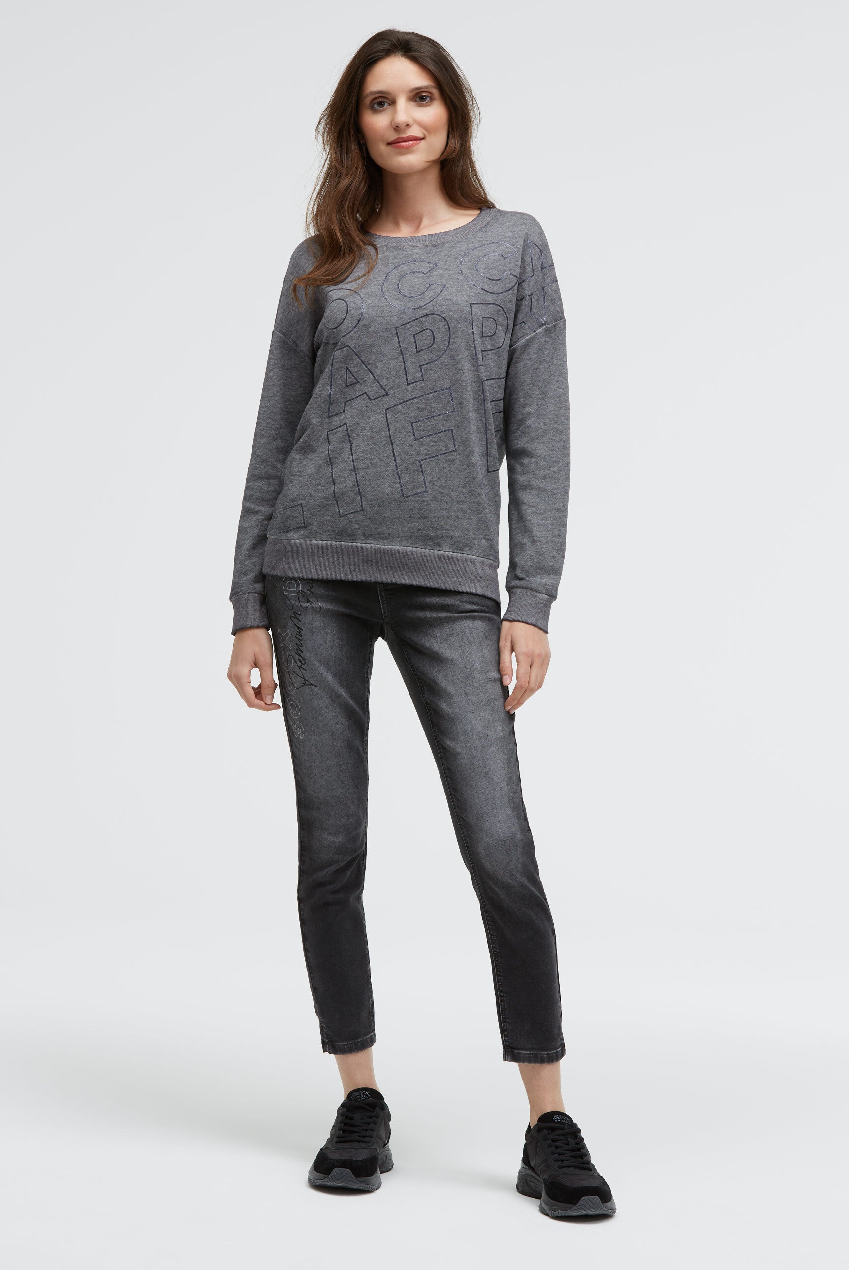 Sweatshirt mit Glitter Artwork blue navy