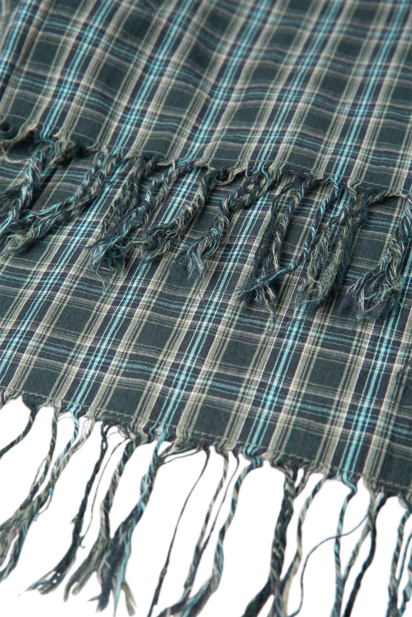 Szalik w kratę z delikatnej tkaniny - 5