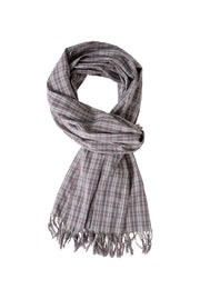 Szalik w kratę z delikatnej tkaniny