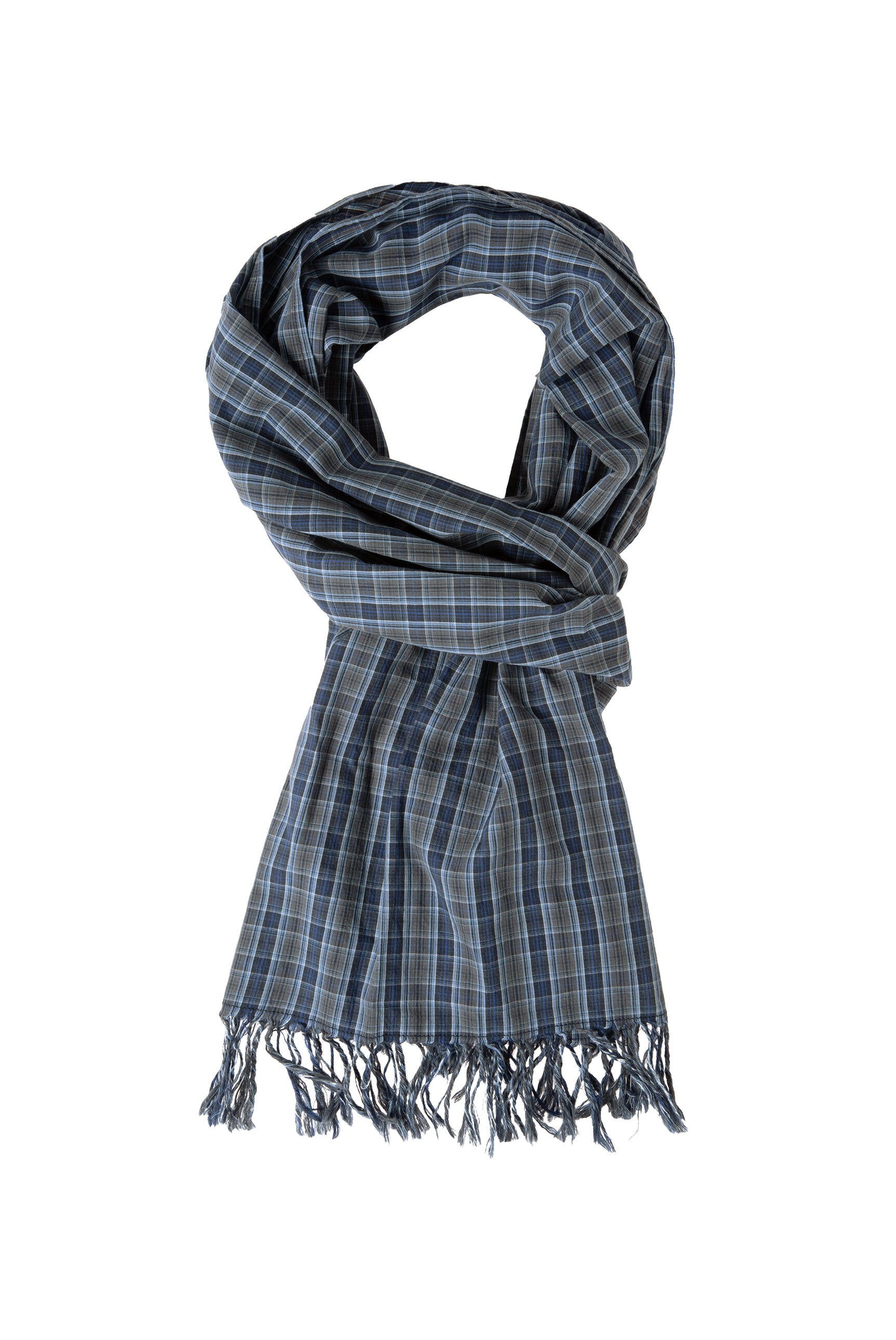 Szalik w kratę z delikatnej tkaniny