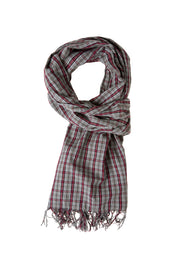 Szalik w kratę z delikatnej tkaniny