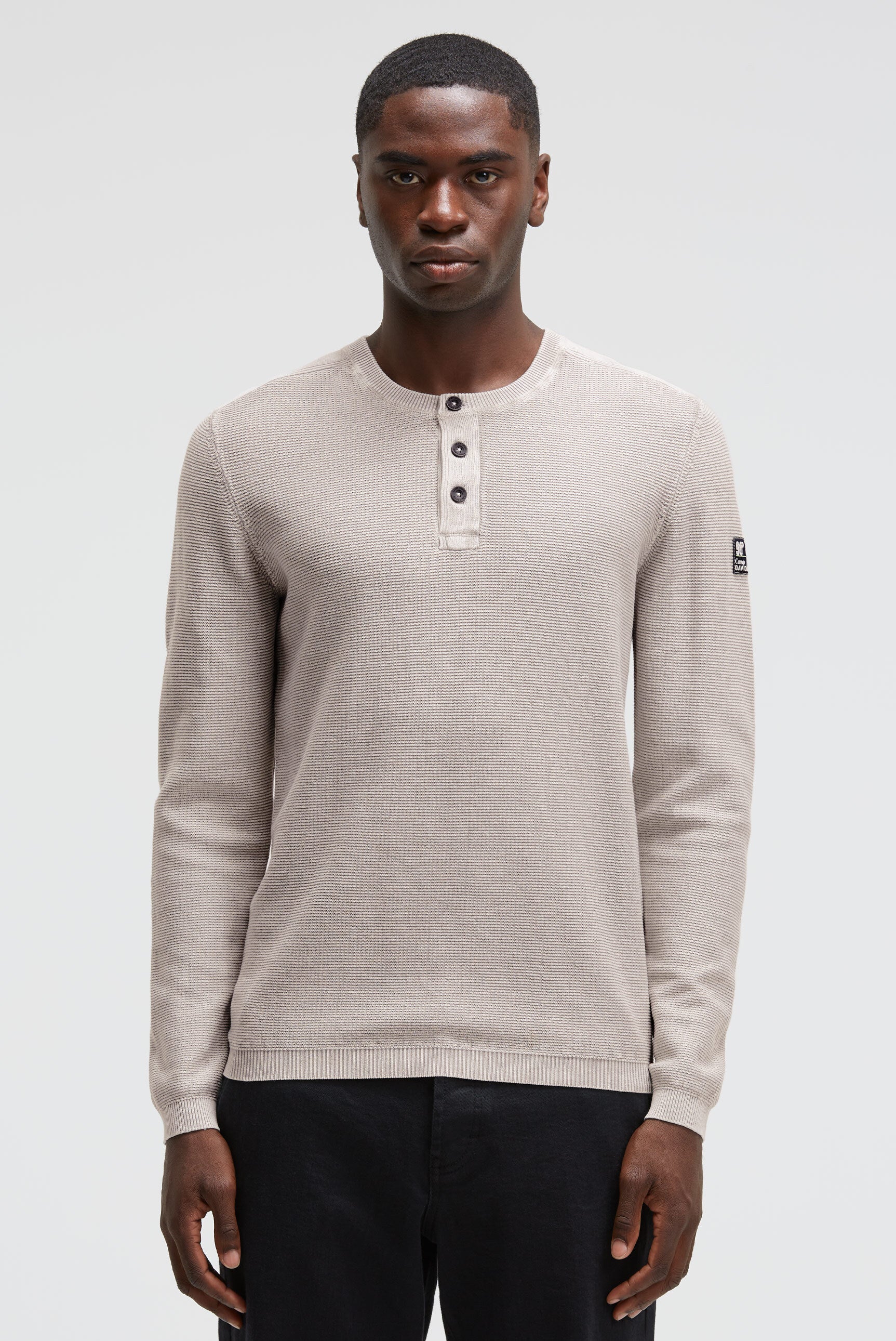 Henley-Pullover Stone Washed light grey - 2