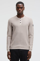Henley-Pullover Stone Washed light grey