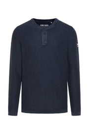 Henley-Pullover Stone Washed blue navy