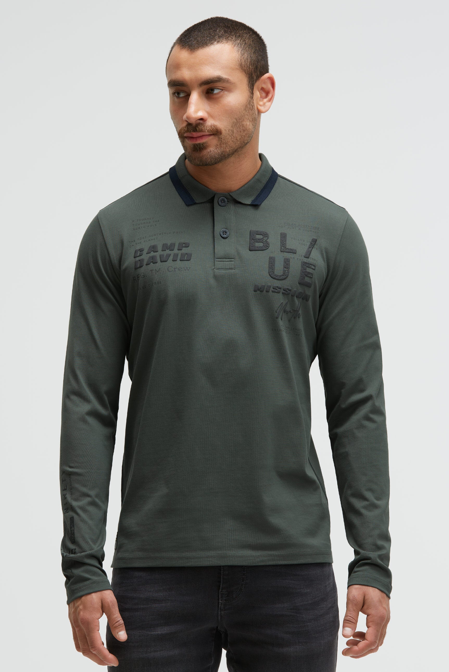 Długorękawowy polo z nadrukami puff