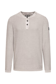 Henley-Pullover Stone Washed light grey
