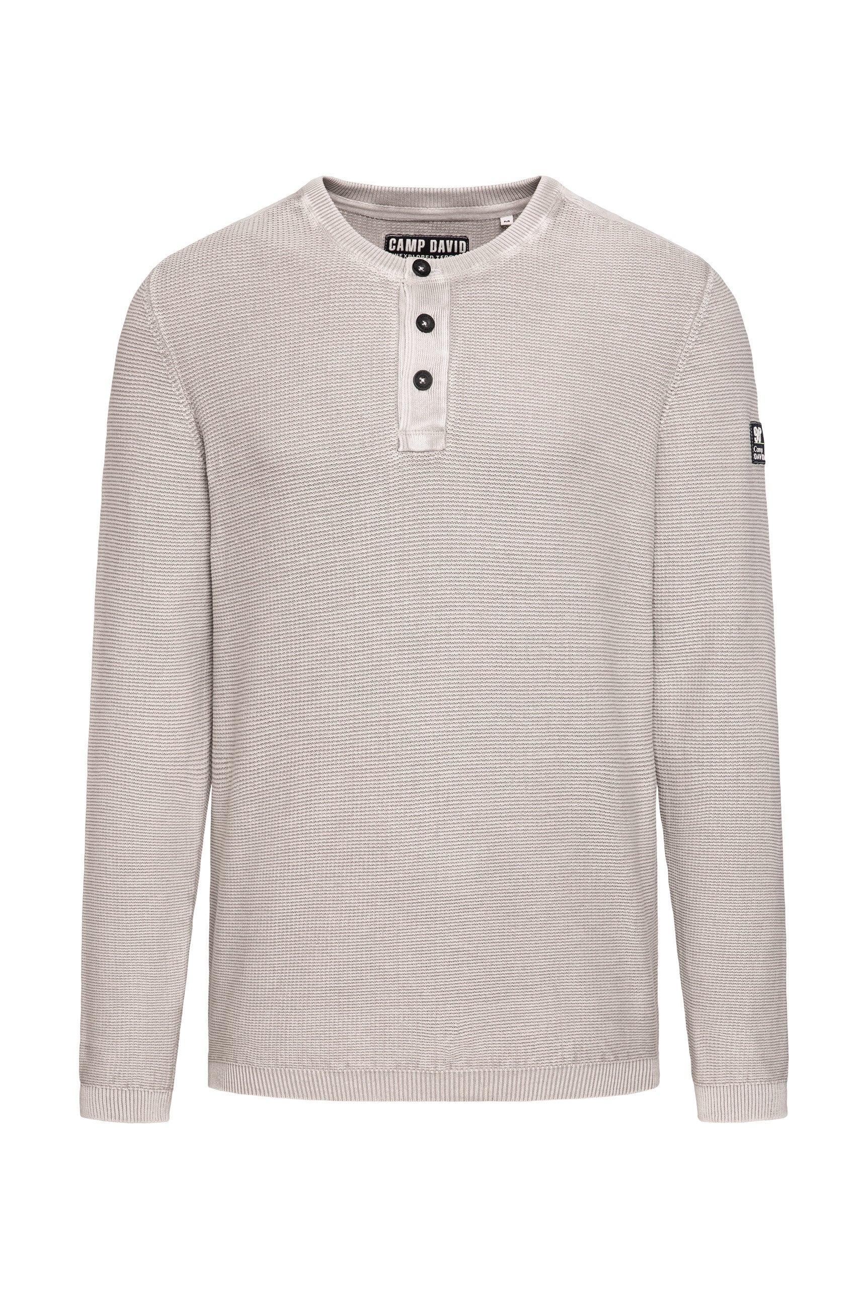 Henley-Pullover Stone Washed light grey - 1