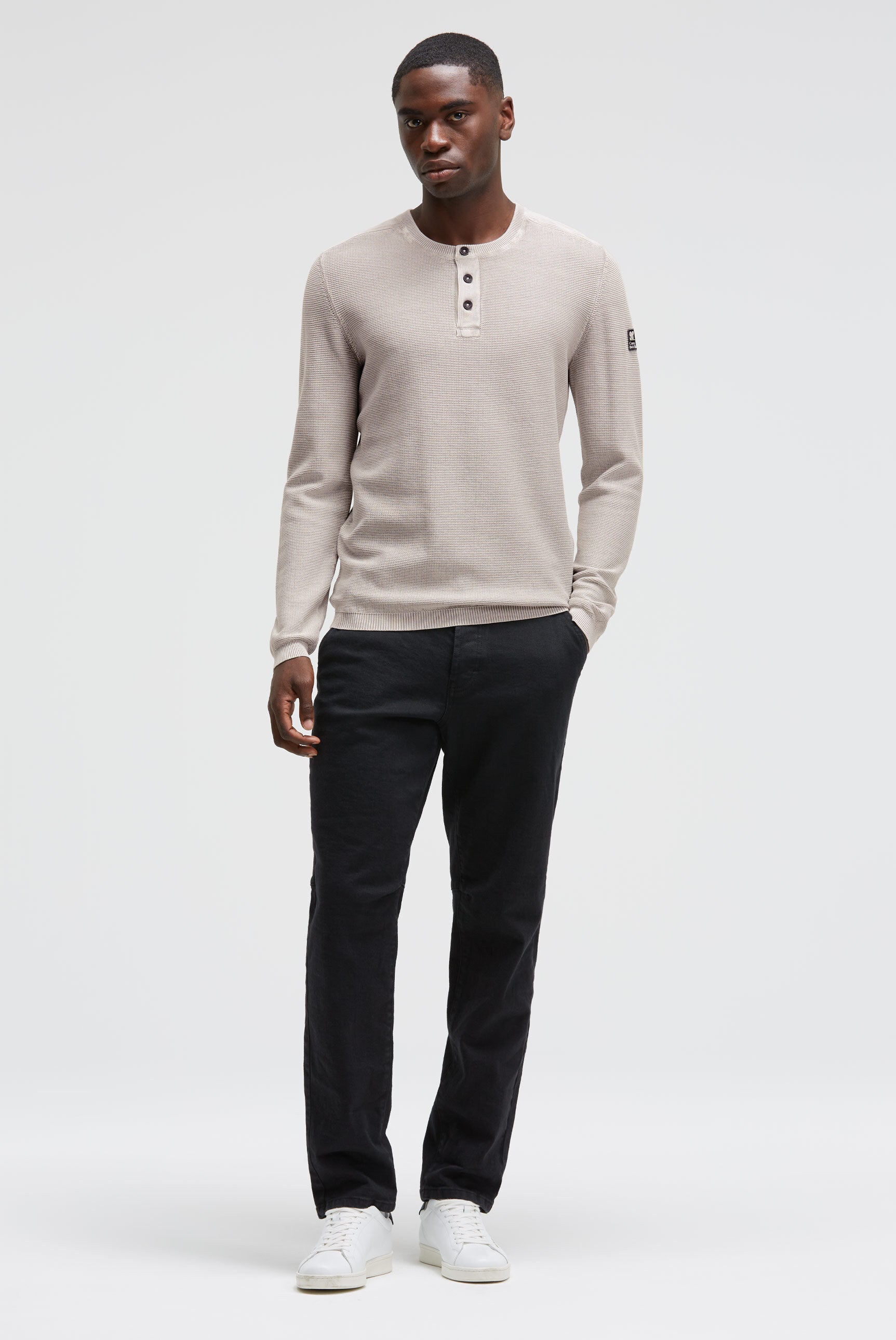 Henley-Pullover Stone Washed light grey - 3