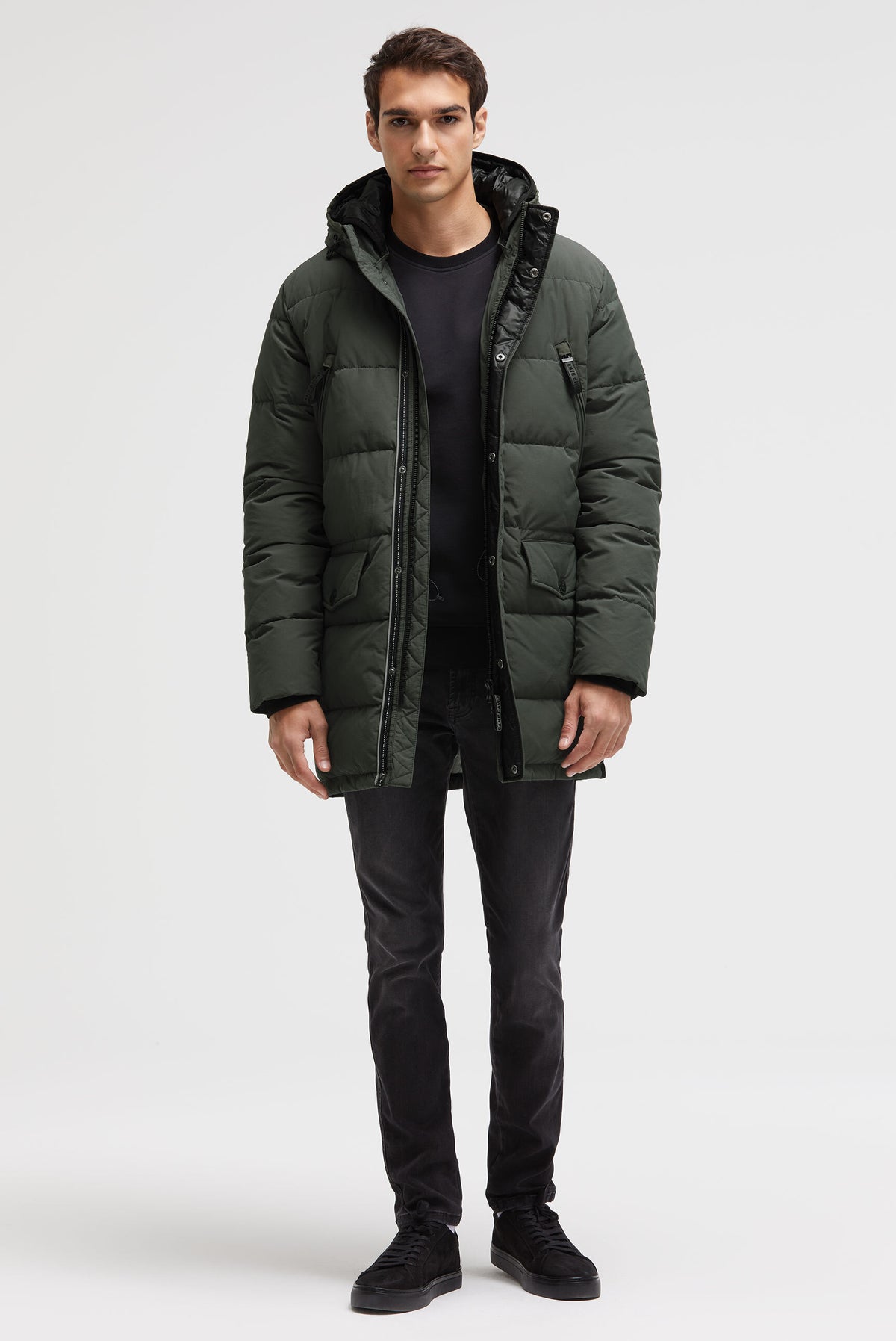 Parka pikowana z kapturem – stylizacja warstwowa - 3