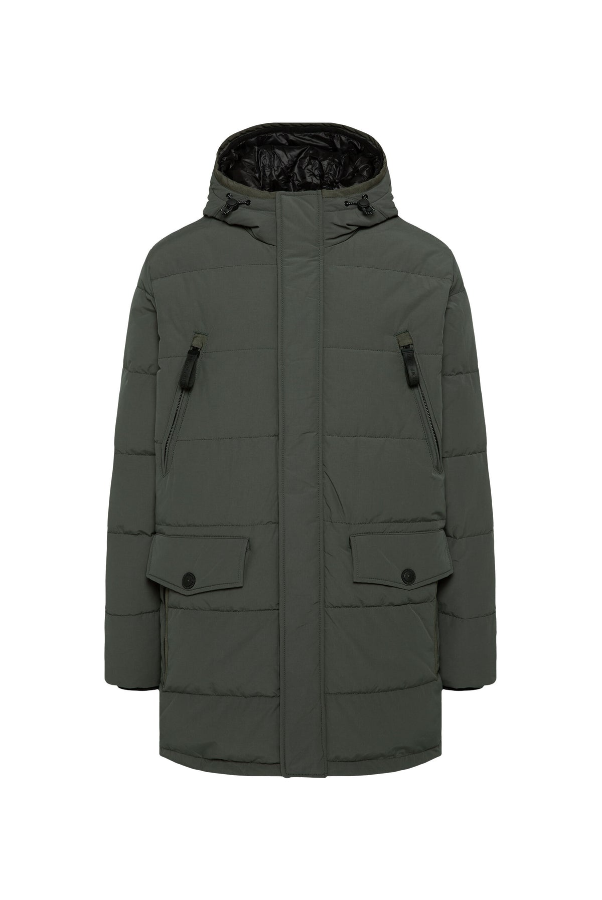 Parka pikowana z kapturem – stylizacja warstwowa - 1