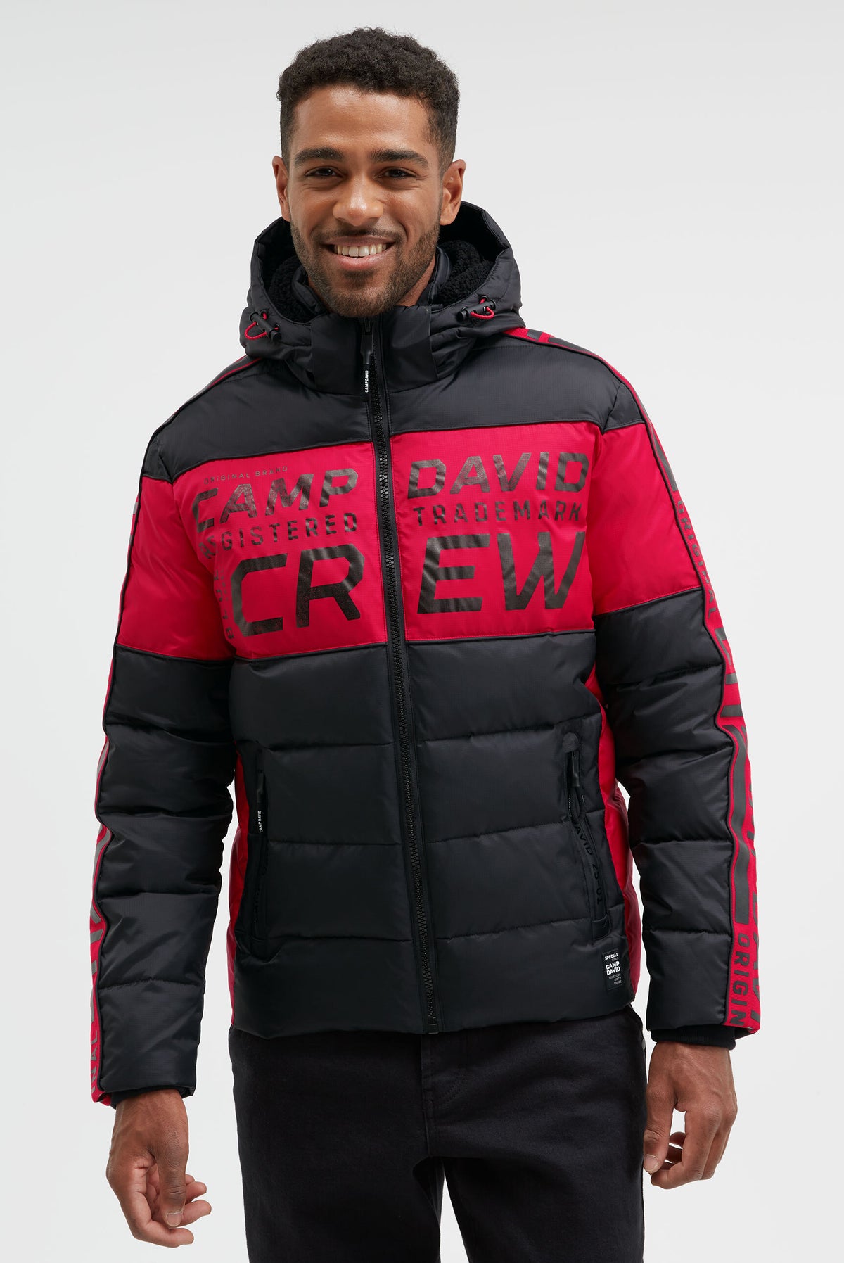 Steppjacke mit Colour-Blocking, Tapes, Artworks black - 2