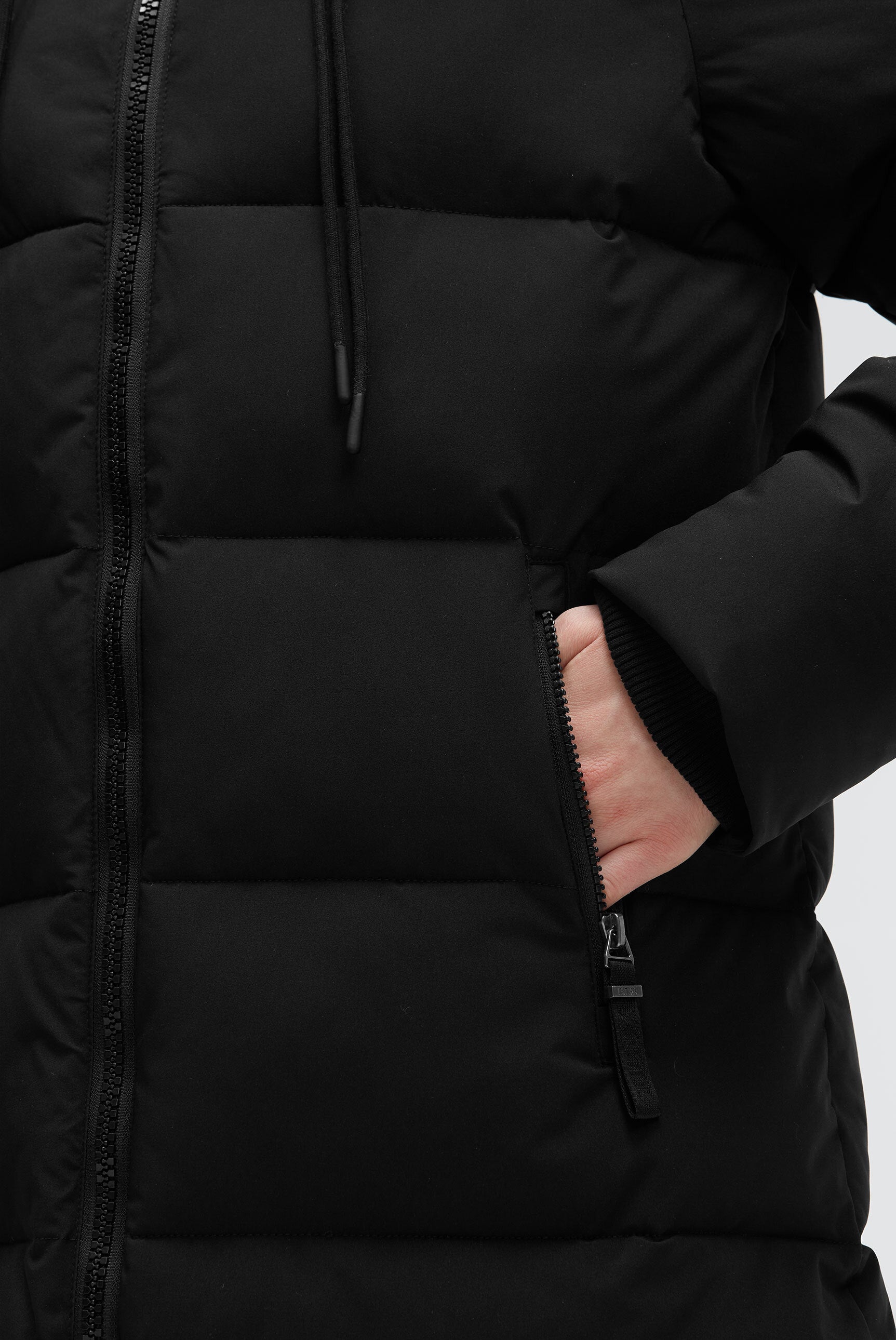 Pikowana parka z wysoko zapinanym kapturem - 6