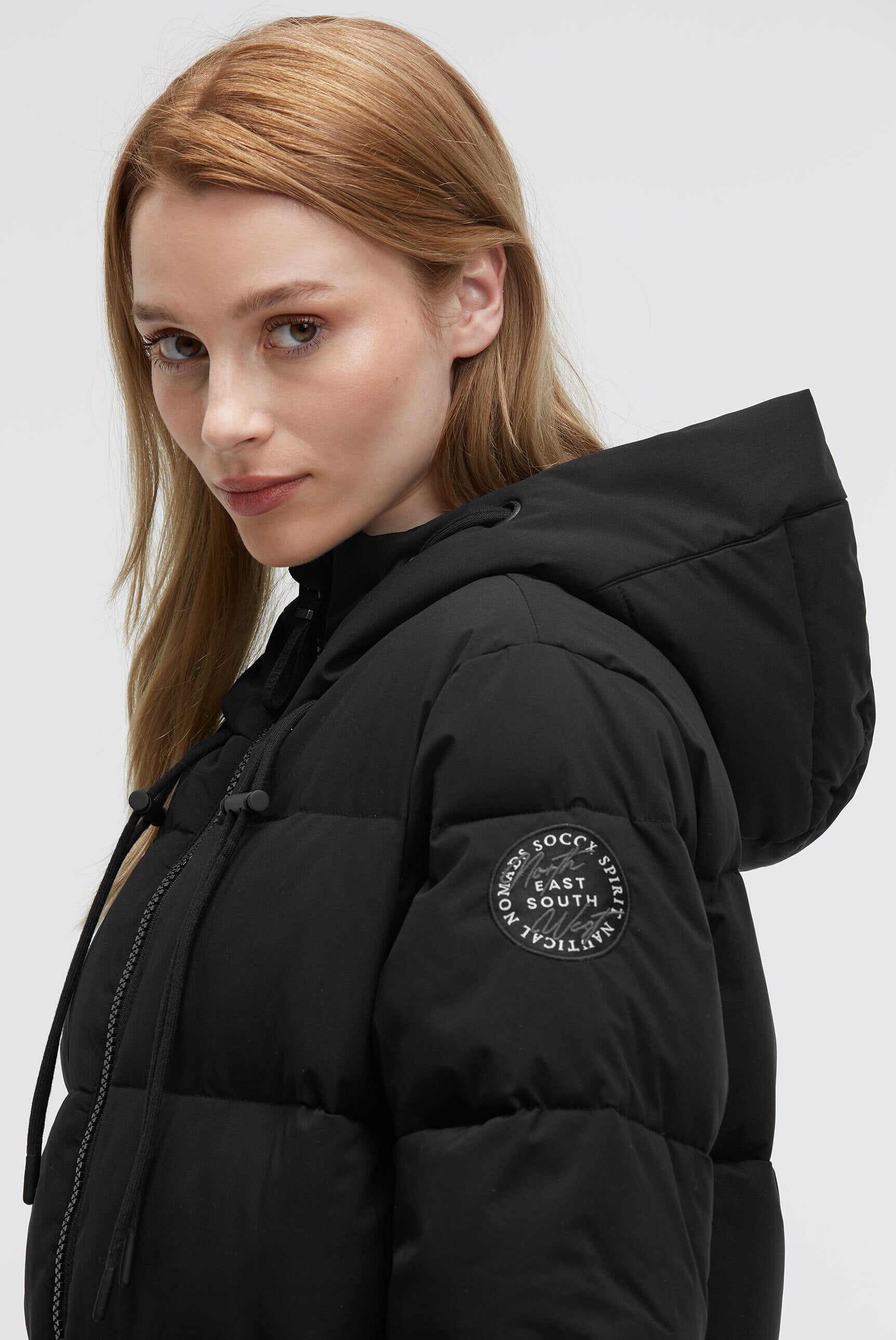 Pikowana parka z wysoko zapinanym kapturem - 4