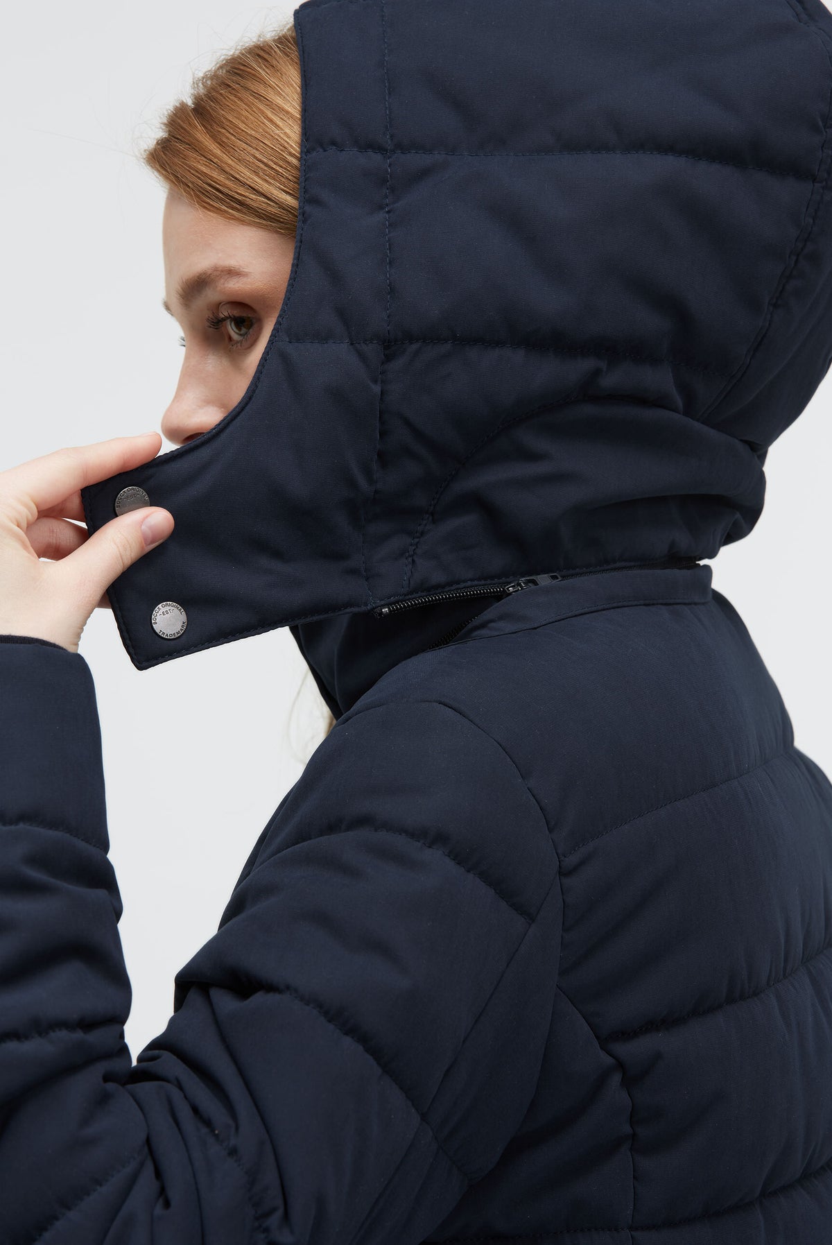 Parka pikowana z odpinanym kapturem