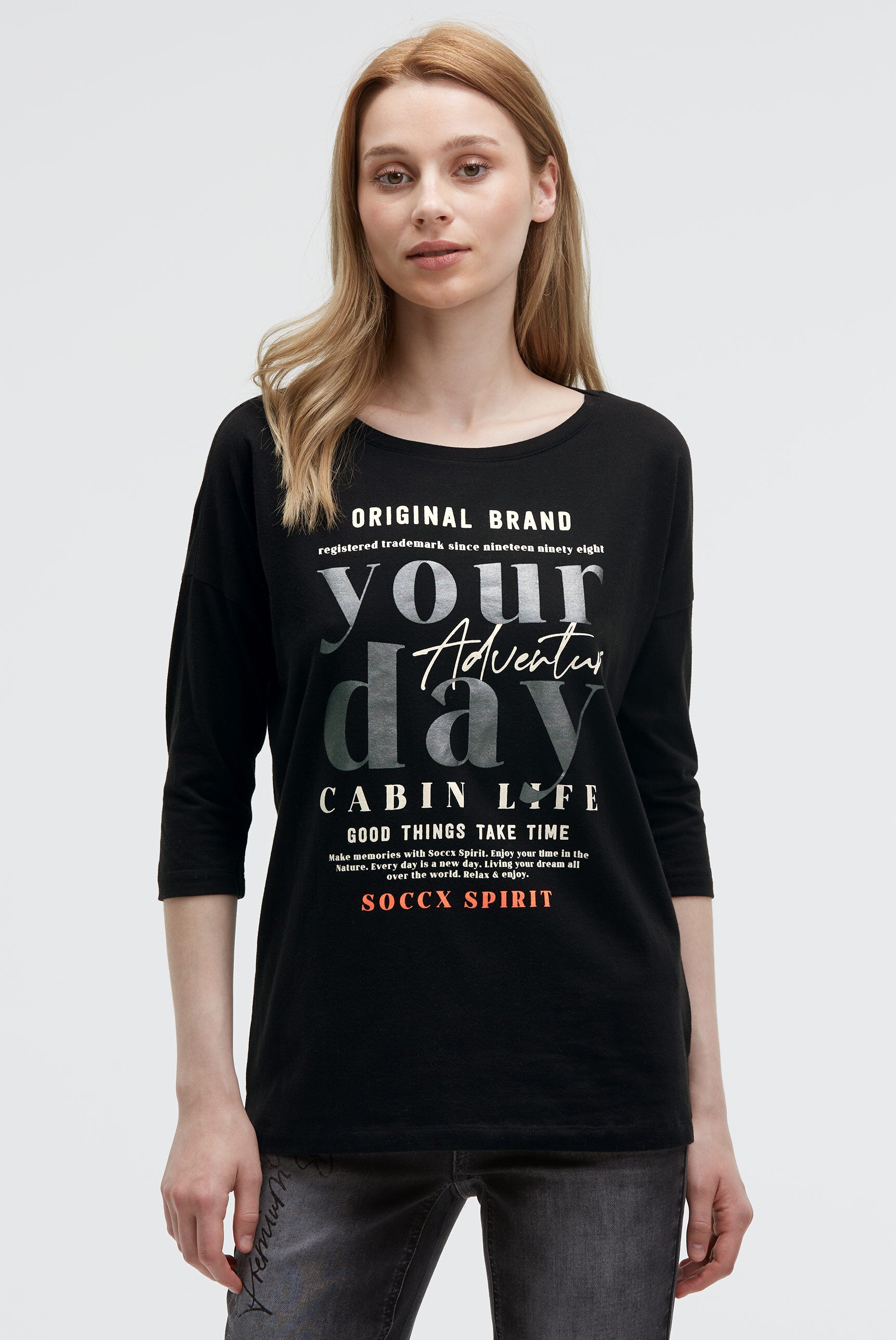 Koszulka z krótkimi rękawami i nadrukiem Label