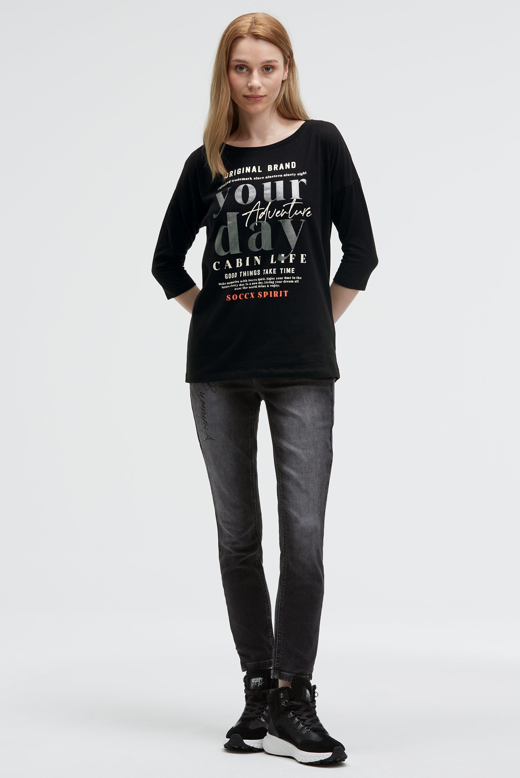 Koszulka z krótkimi rękawami i nadrukiem Label - 3