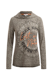 Koszulka z kapturem z efektem wypalania i nadrukiem Artwork