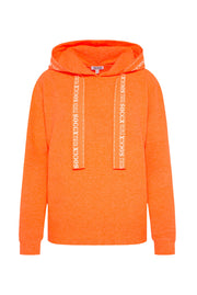 Flauschstrickpullover mit Logo-Tape an der Kapuze