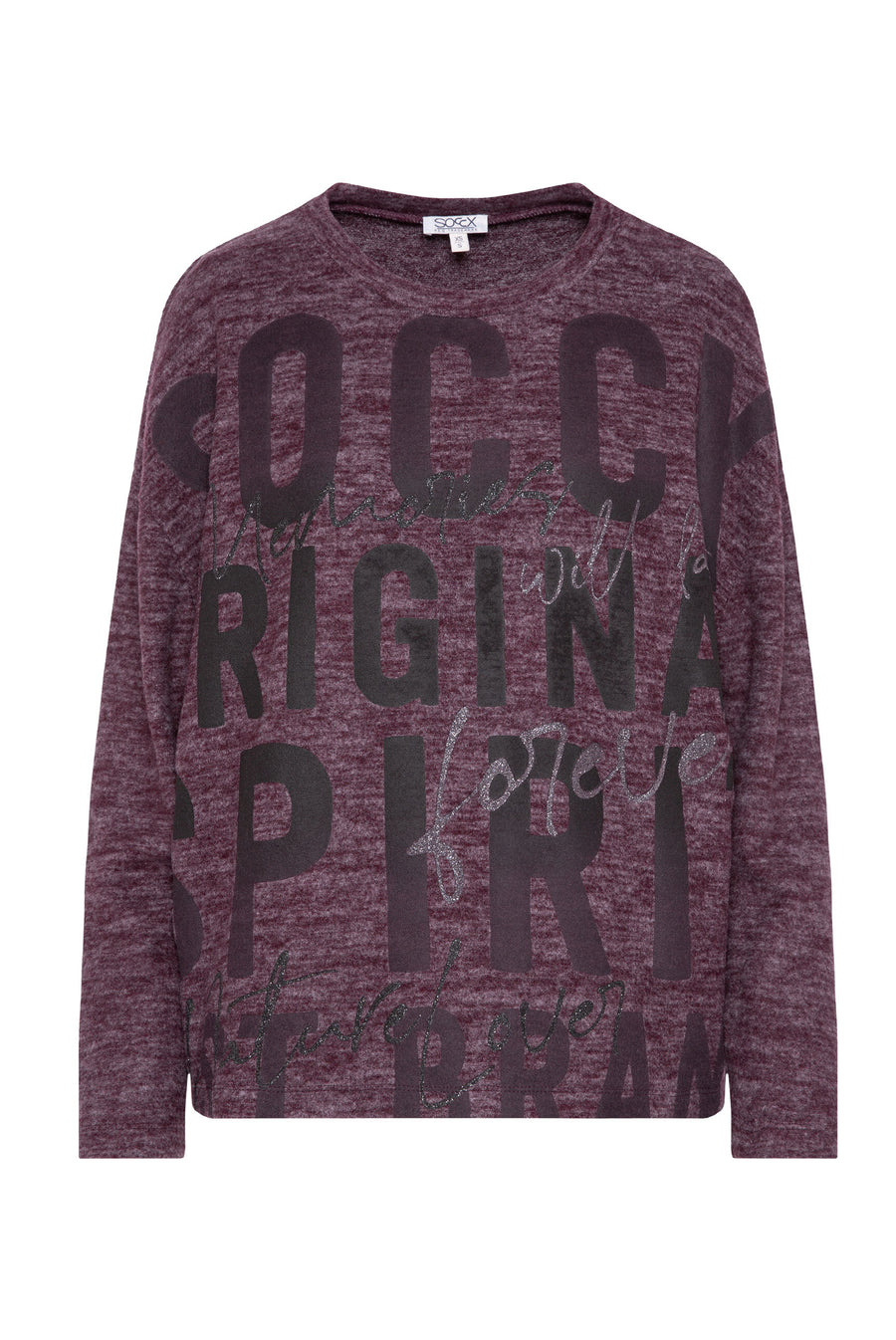 Sweter z miękkiej dzianiny z nadrukiem logo