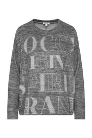 Sweter z miękkiej dzianiny z nadrukiem logo