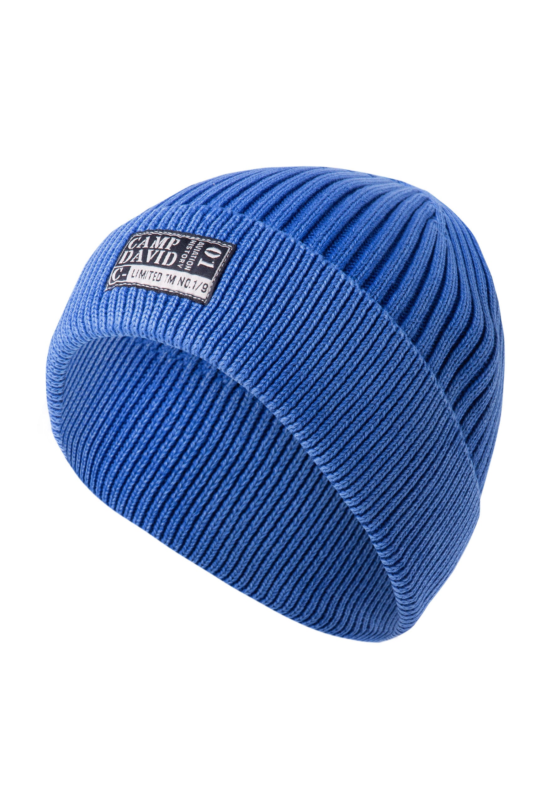 Czapka dzianinowa Stone Washed z naszywką z logo - 1