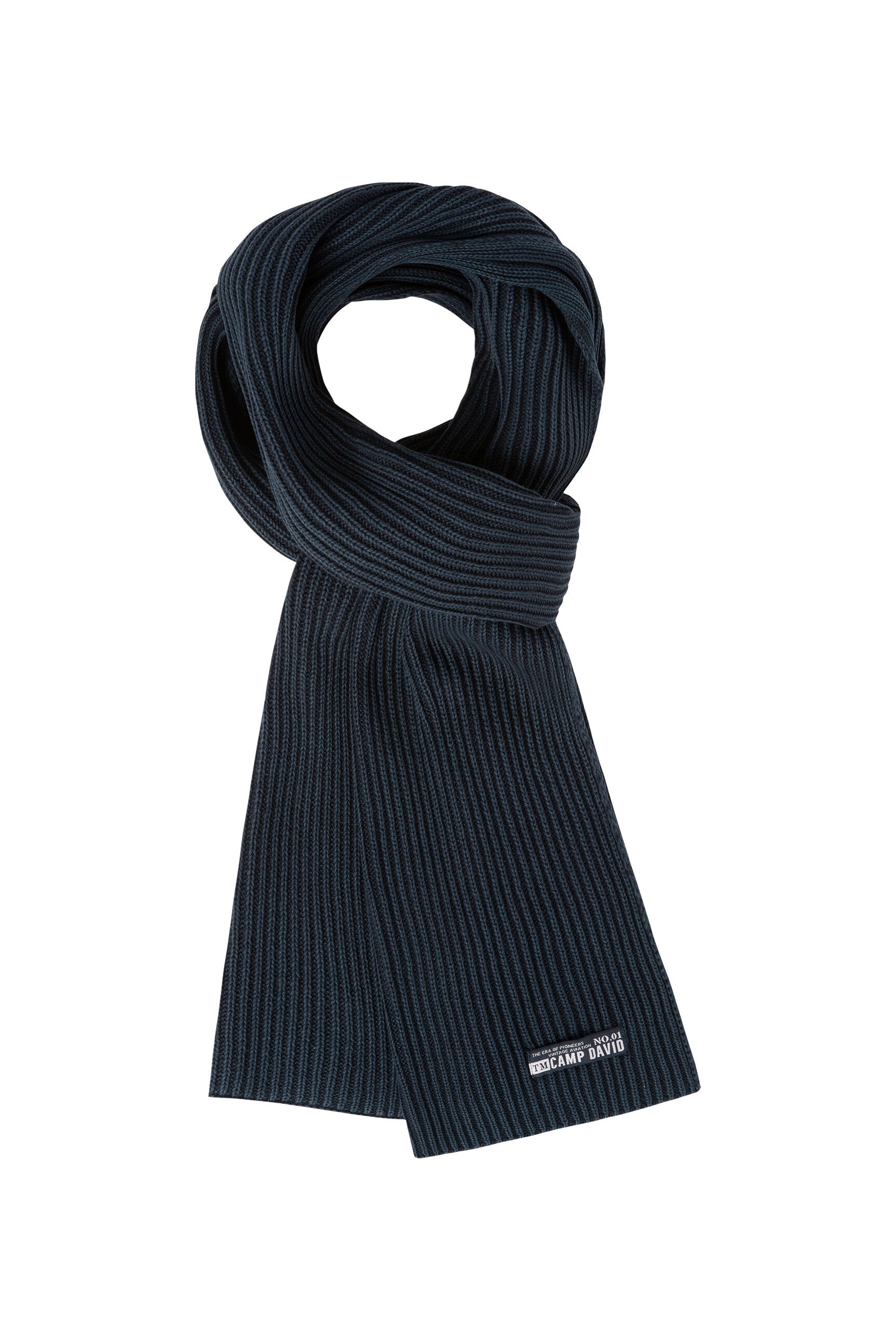 Szalik w prążkowanym splocie Stone Washed - 1