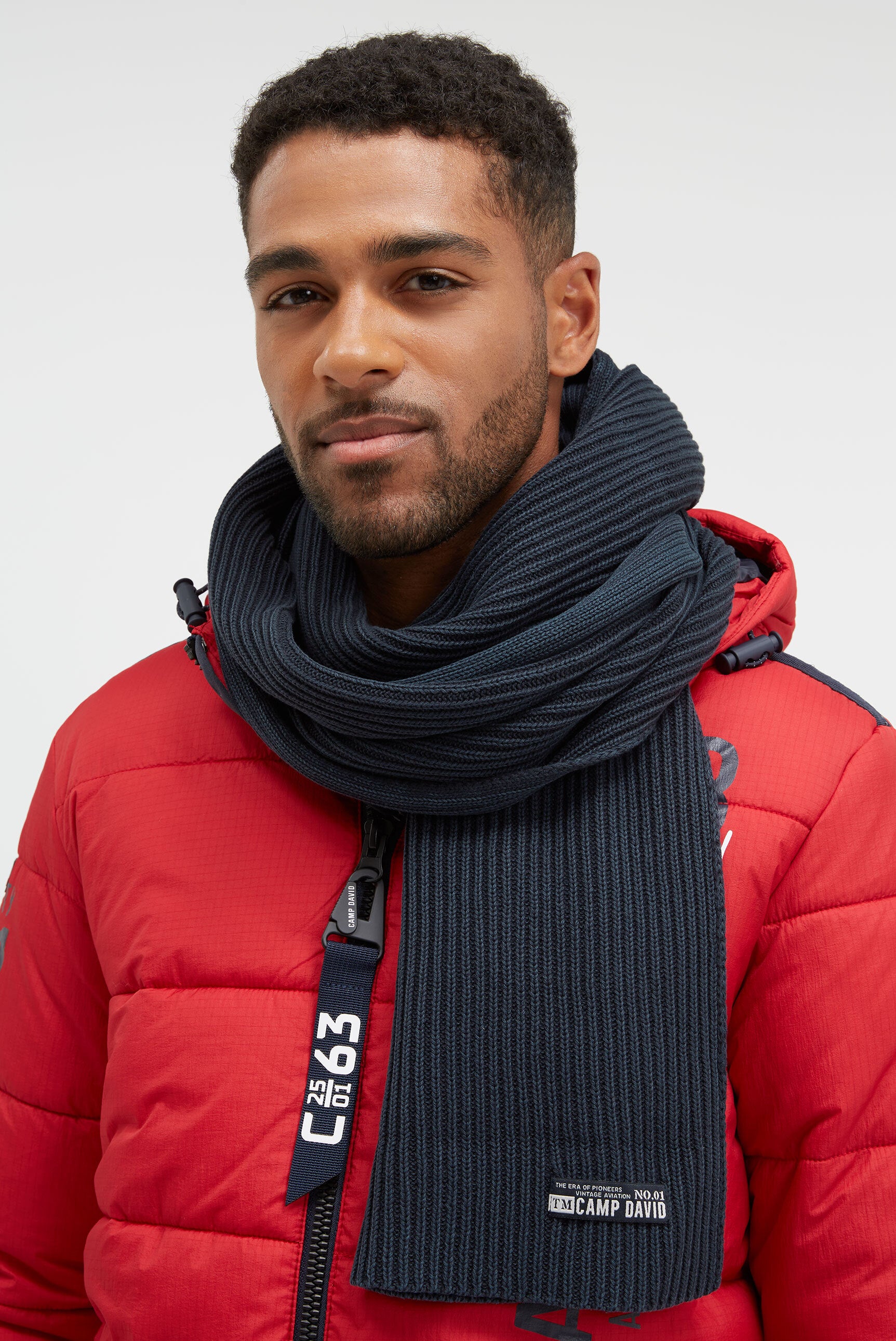 Szalik w prążkowanym splocie Stone Washed - 2