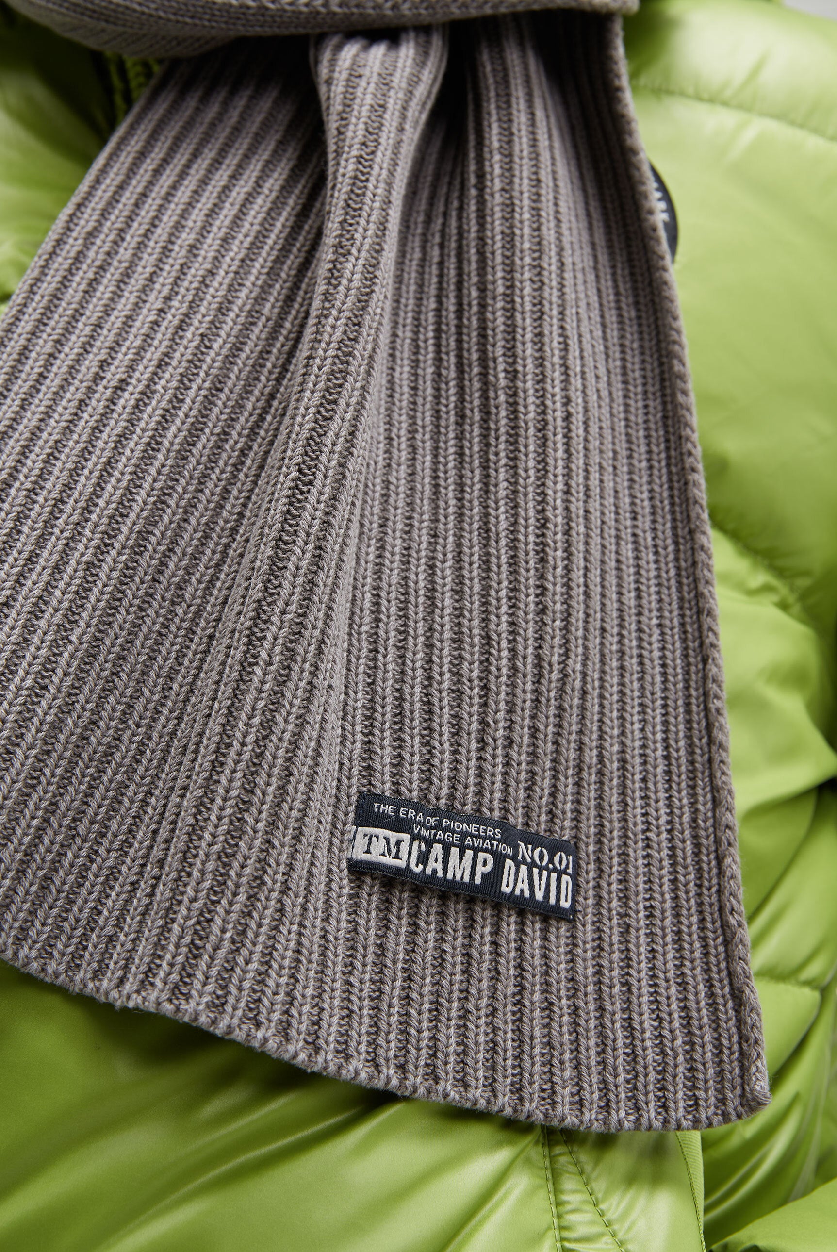 Szalik w prążkowanym splocie Stone Washed - 3