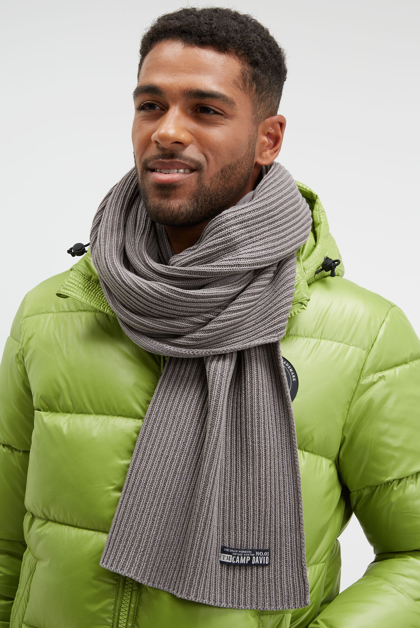 Szalik w prążkowanym splocie Stone Washed - 2