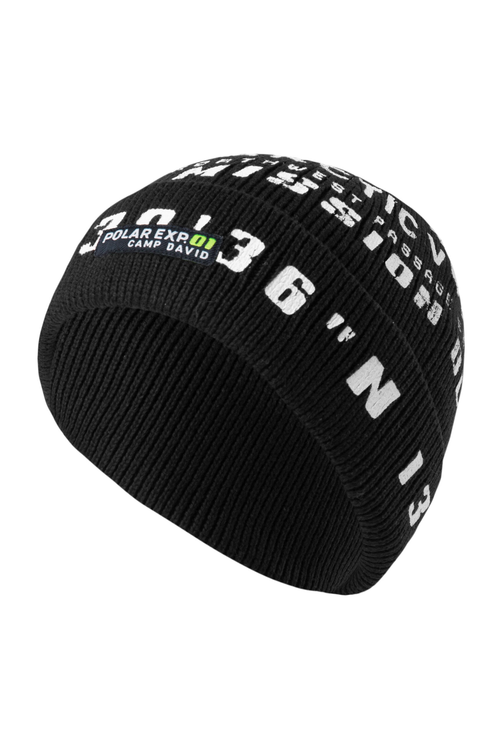 Czapka w prążkowanym splocie z nadrukiem logo i naszywką - 1