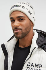 Czapka w prążkowanym splocie z nadrukiem logo i naszywką