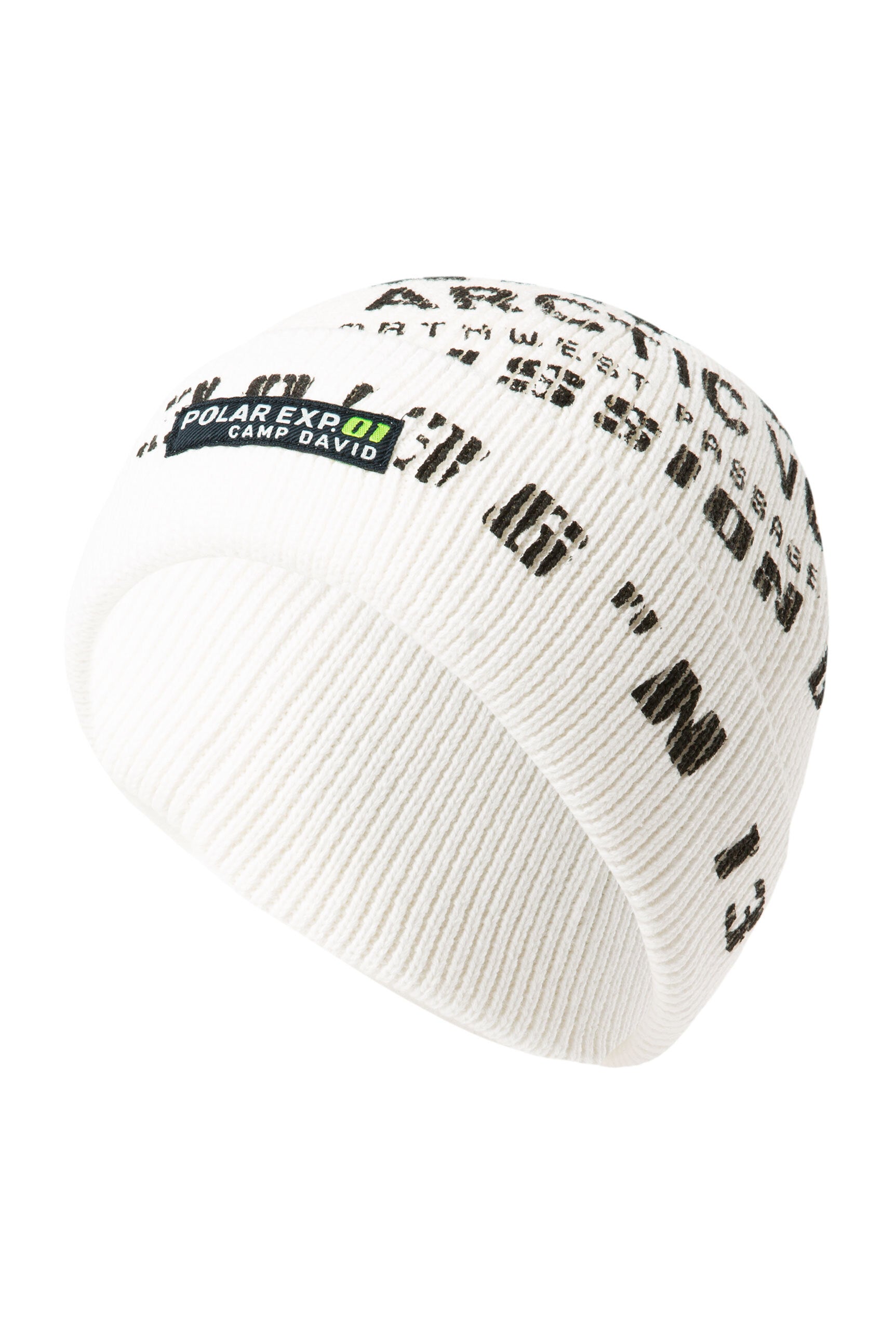 Czapka w prążkowanym splocie z nadrukiem logo i naszywką