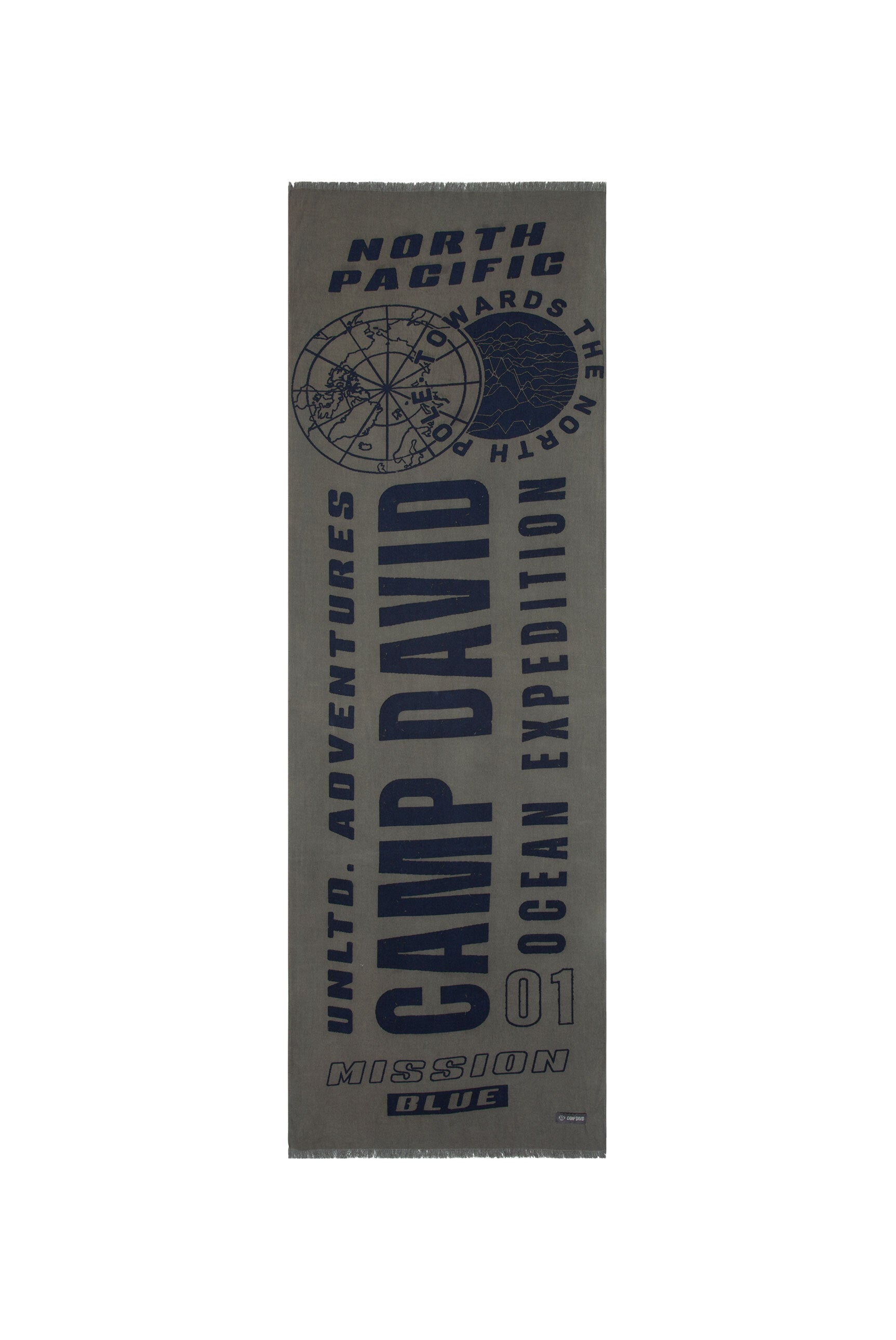 Webschal mit Logo Print und Fransen - 4