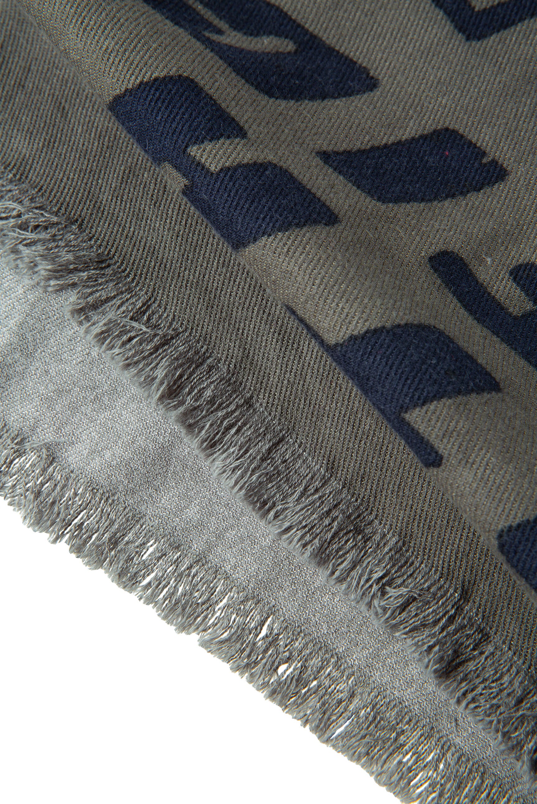 Webschal mit Logo Print und Fransen - 5