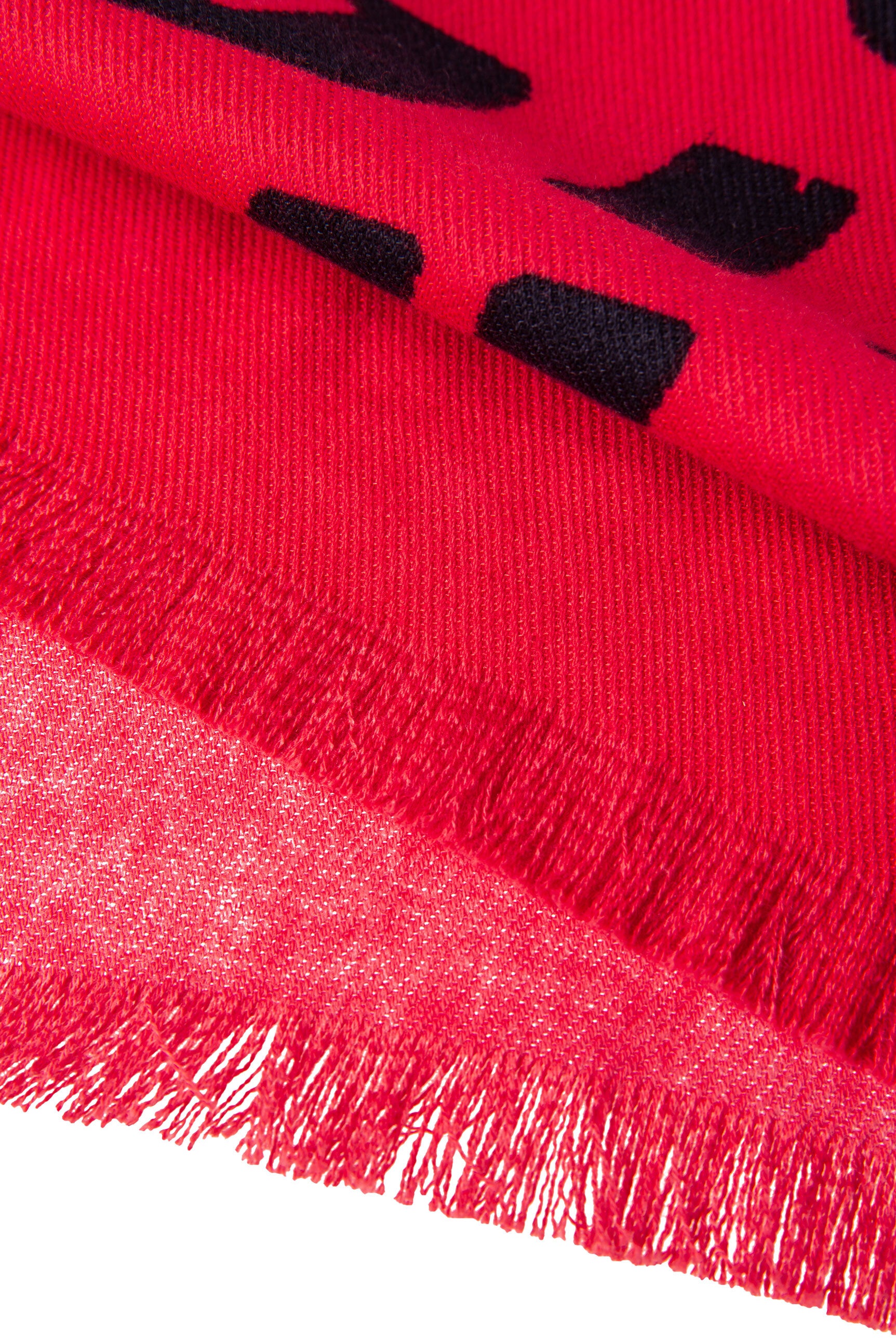 Tkany szal z nadrukiem logo i frędzlami - 5