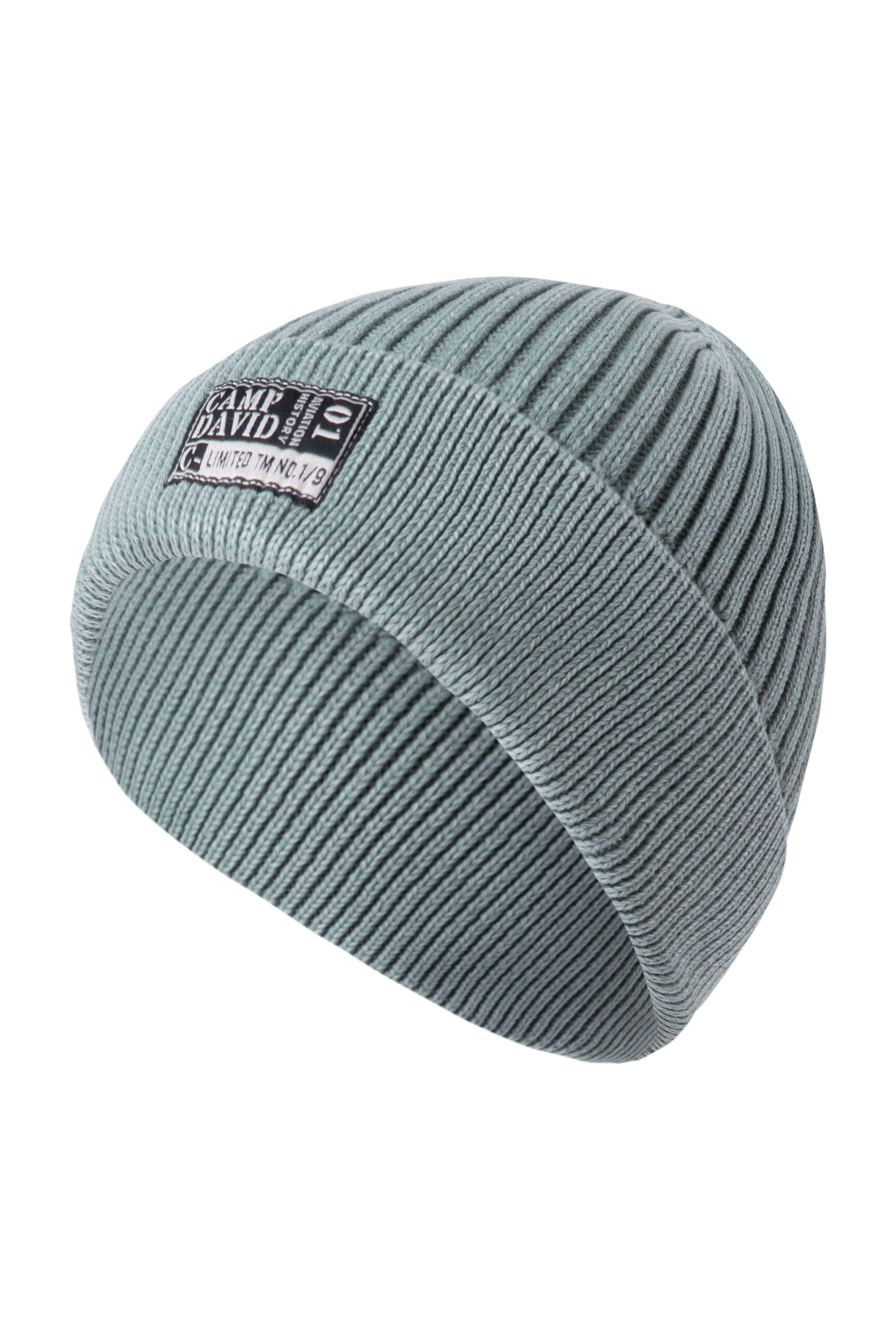 Czapka dzianinowa Stone Washed z naszywką z logo - 1