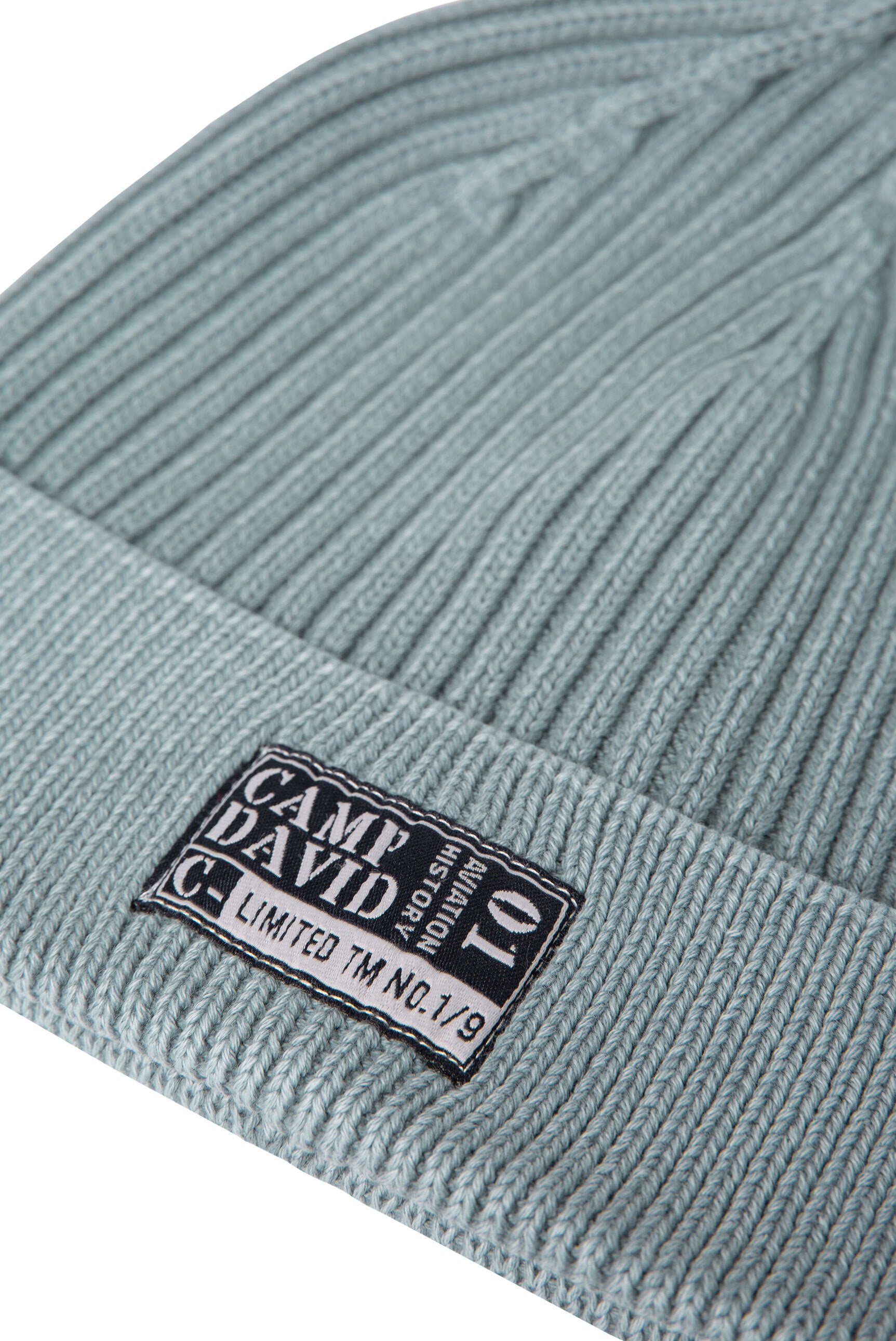Czapka dzianinowa Stone Washed z naszywką z logo - 3
