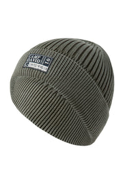 Czapka dzianinowa Stone Washed z naszywką z logo