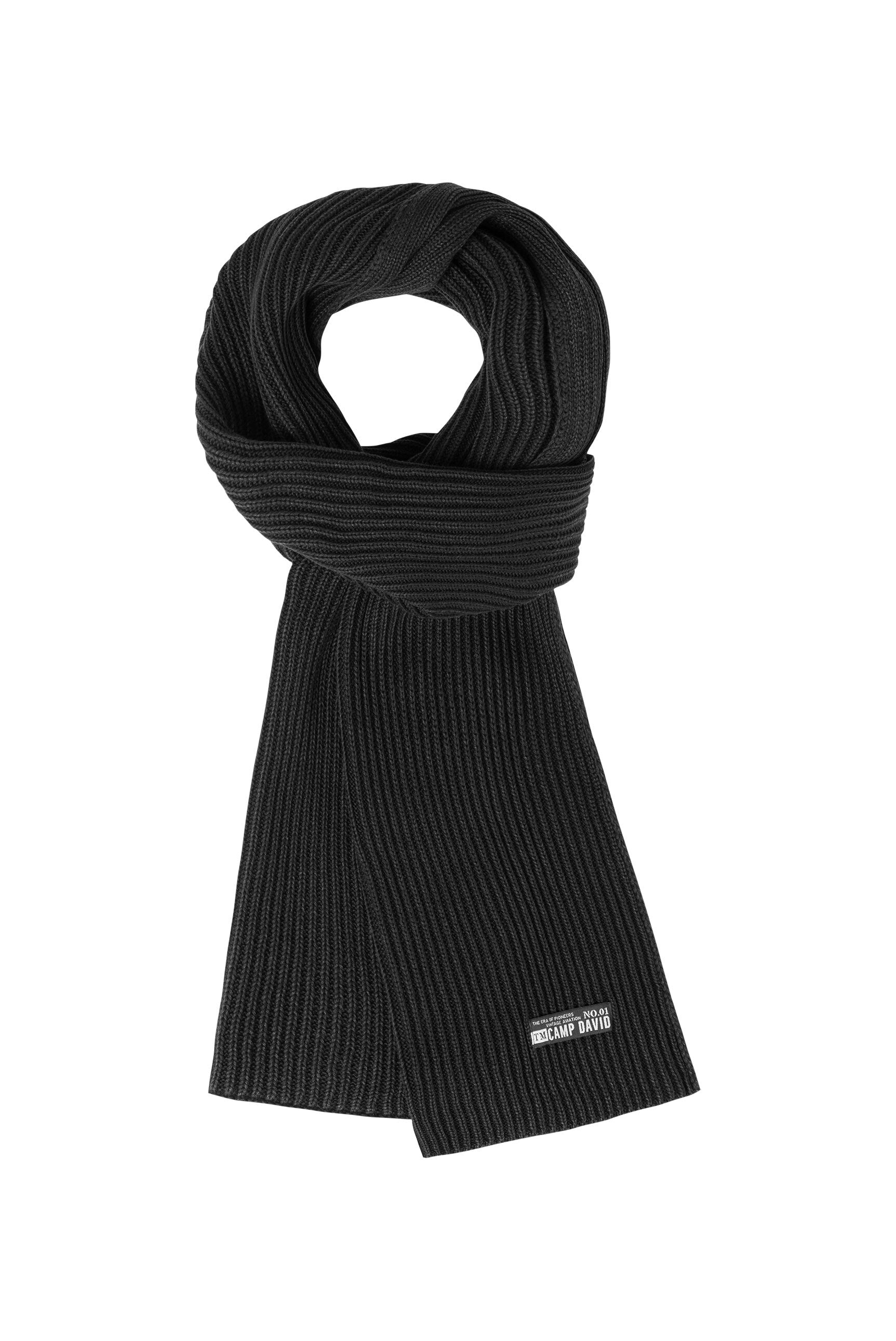 Szalik w prążkowanym splocie Stone Washed - 1