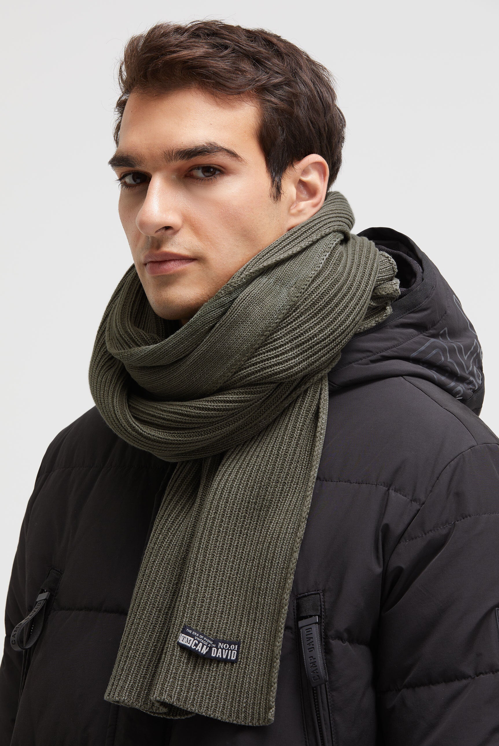 Szalik w prążkowanym splocie Stone Washed - 2